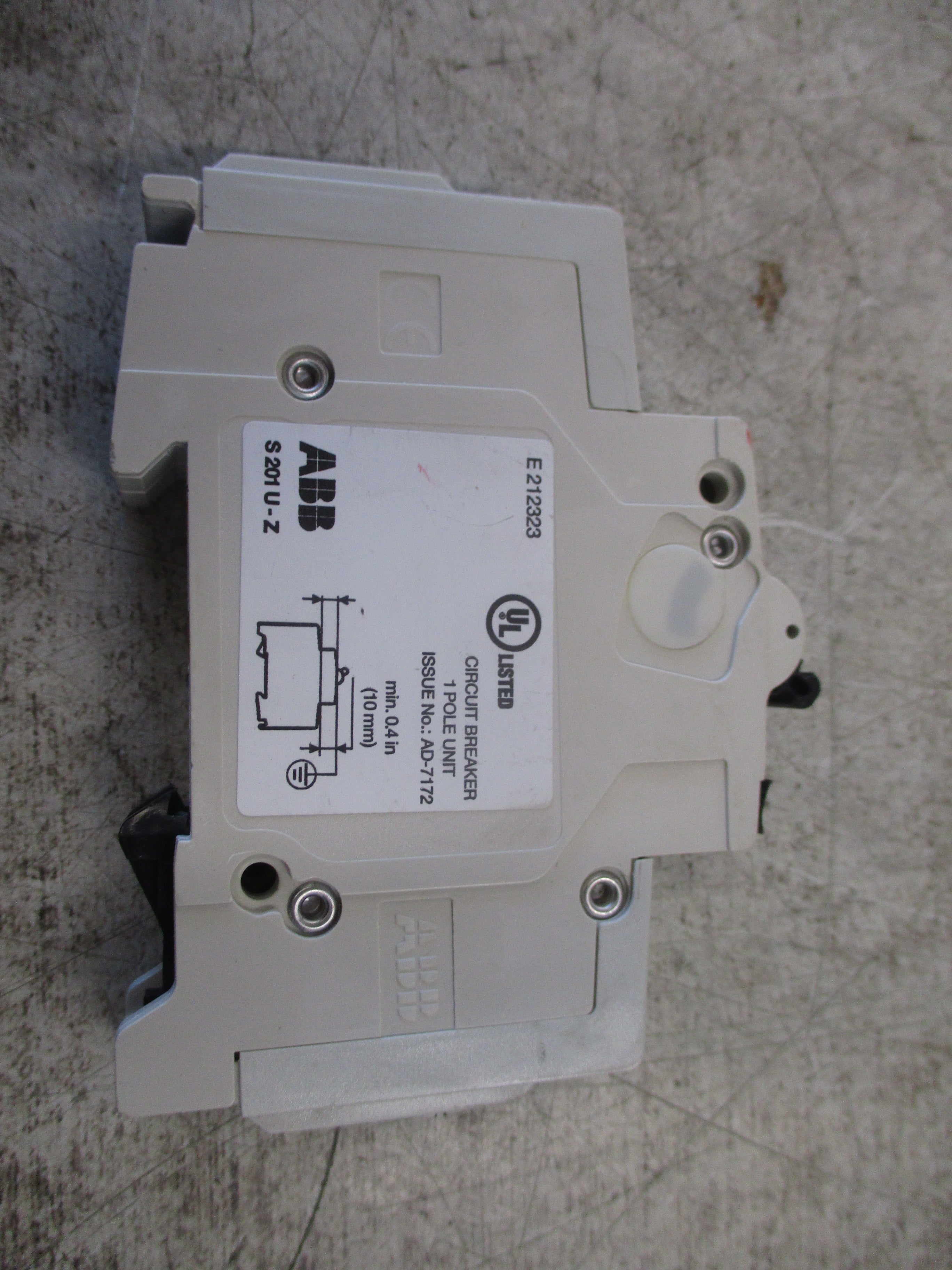 ABB Circuit Breaker S201U-Z1.6 1.6A 240V 1P Used