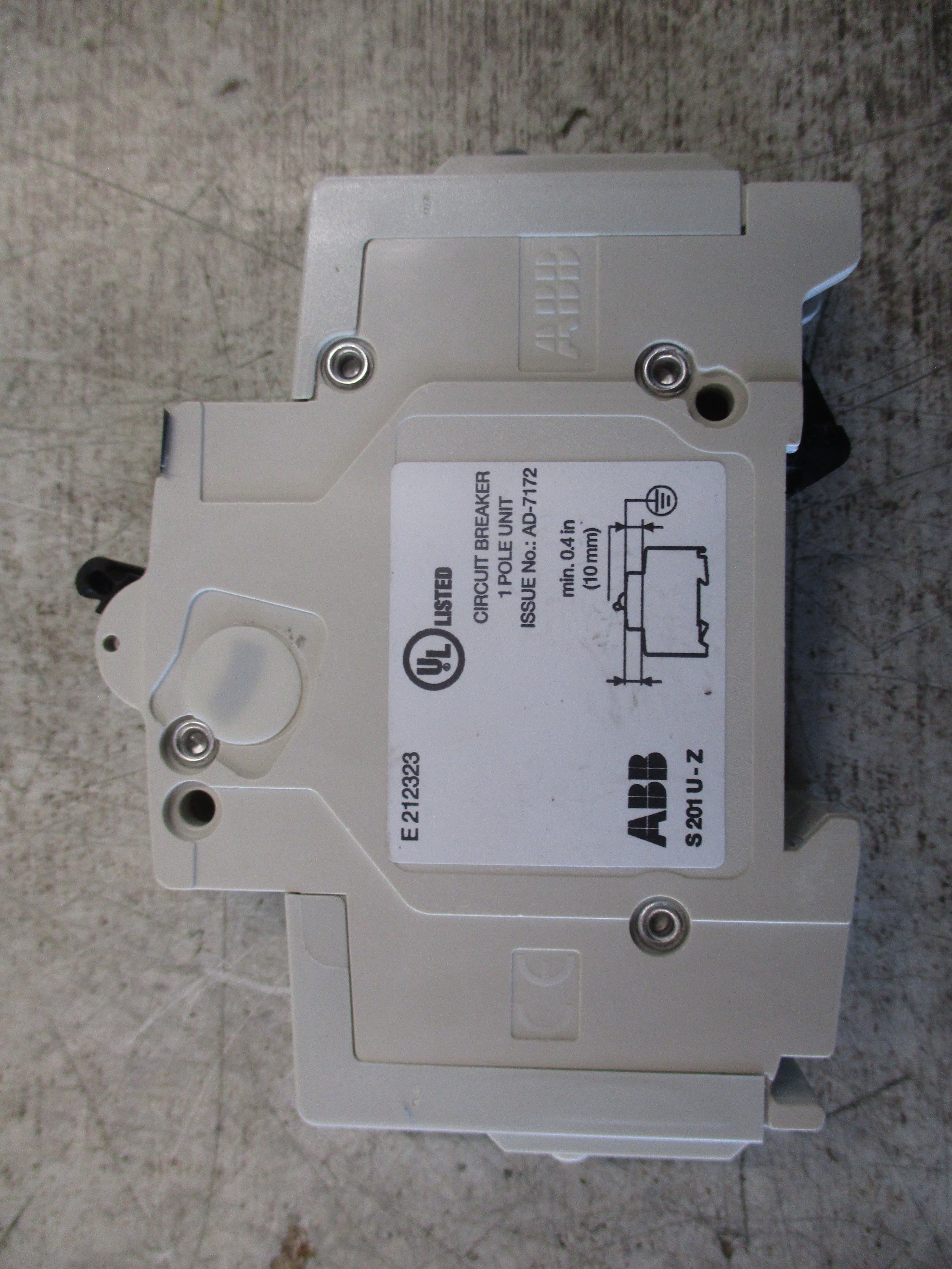 ABB Circuit Breaker S201U-Z4 4A 240V 1P Used