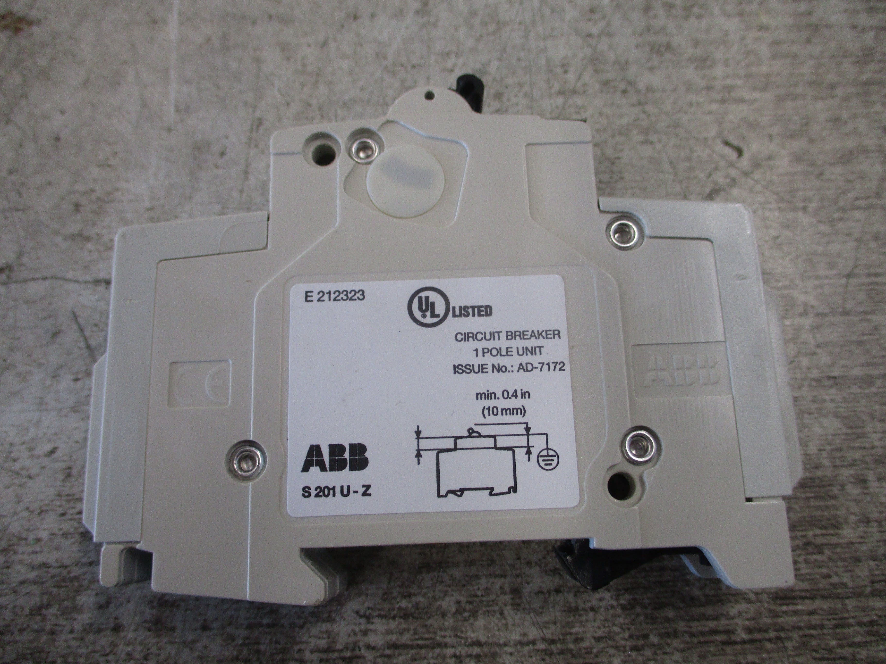 ABB Circuit Breaker S201U-Z6 6A 240V 1P Used