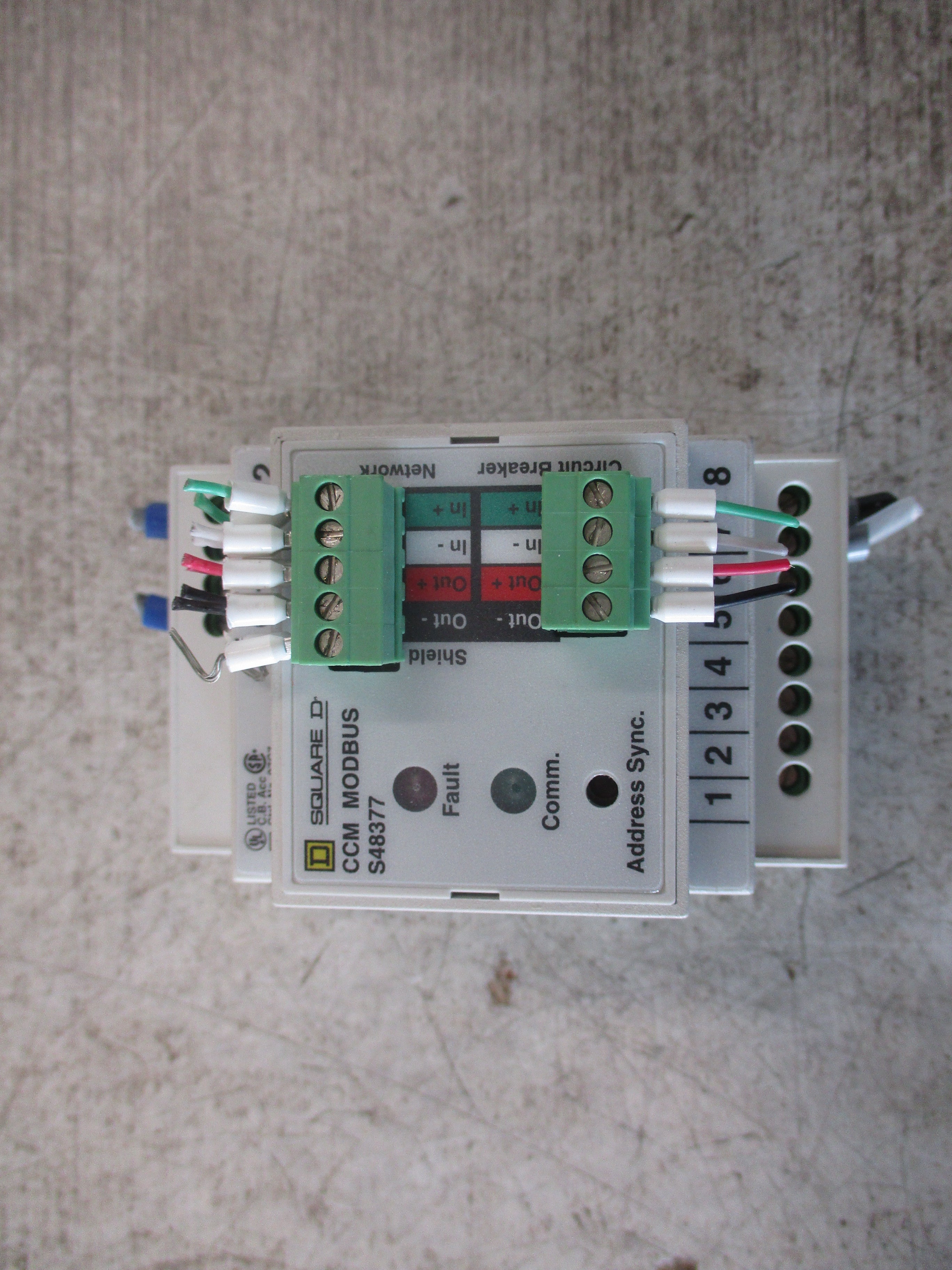 Square D CCM Modbus Module S48377 *(1) Broken Clip* *Cracked Bottom* Used