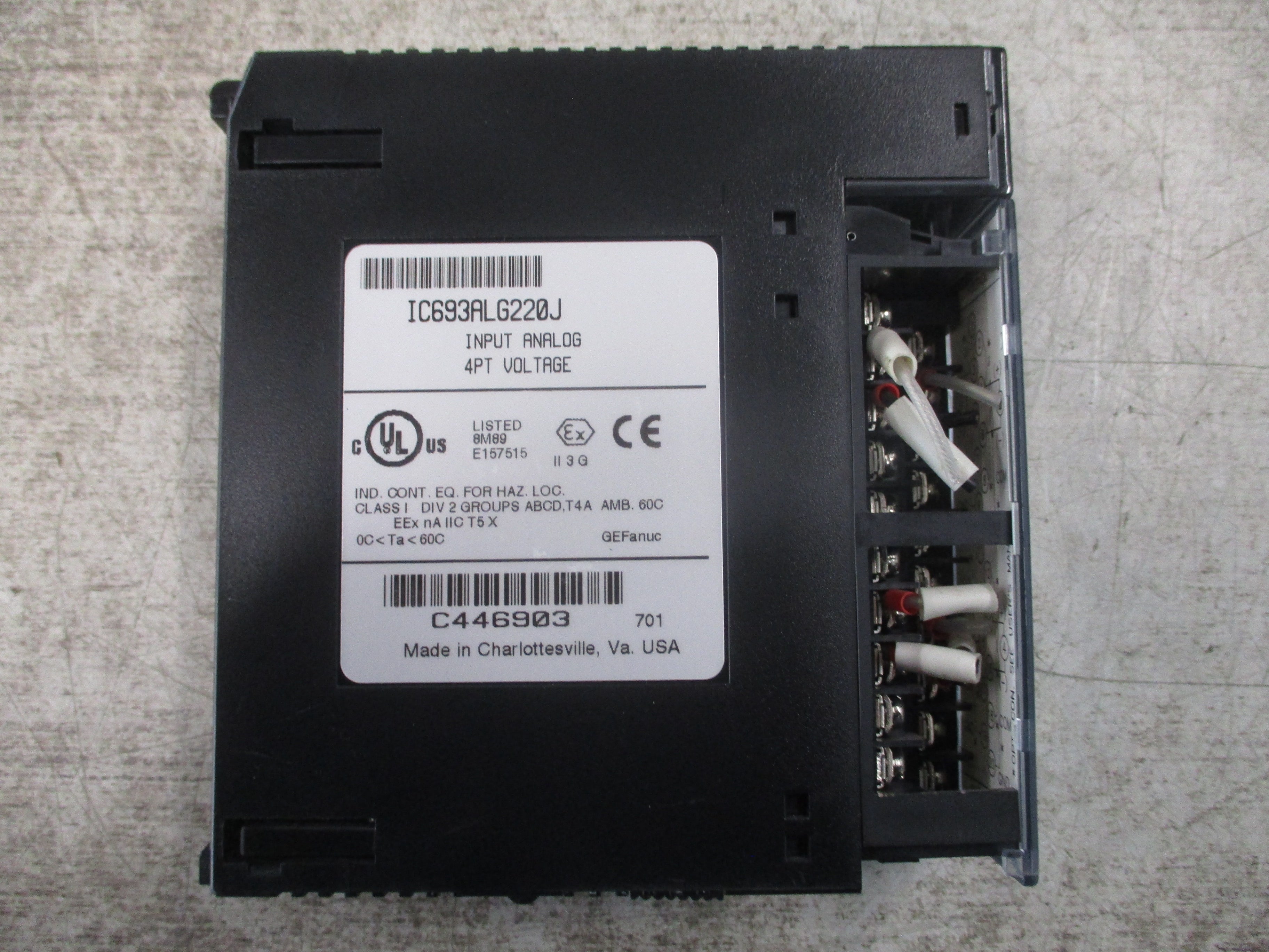 GE Fanuc Analog Input IC693ALG220J 4PT Used