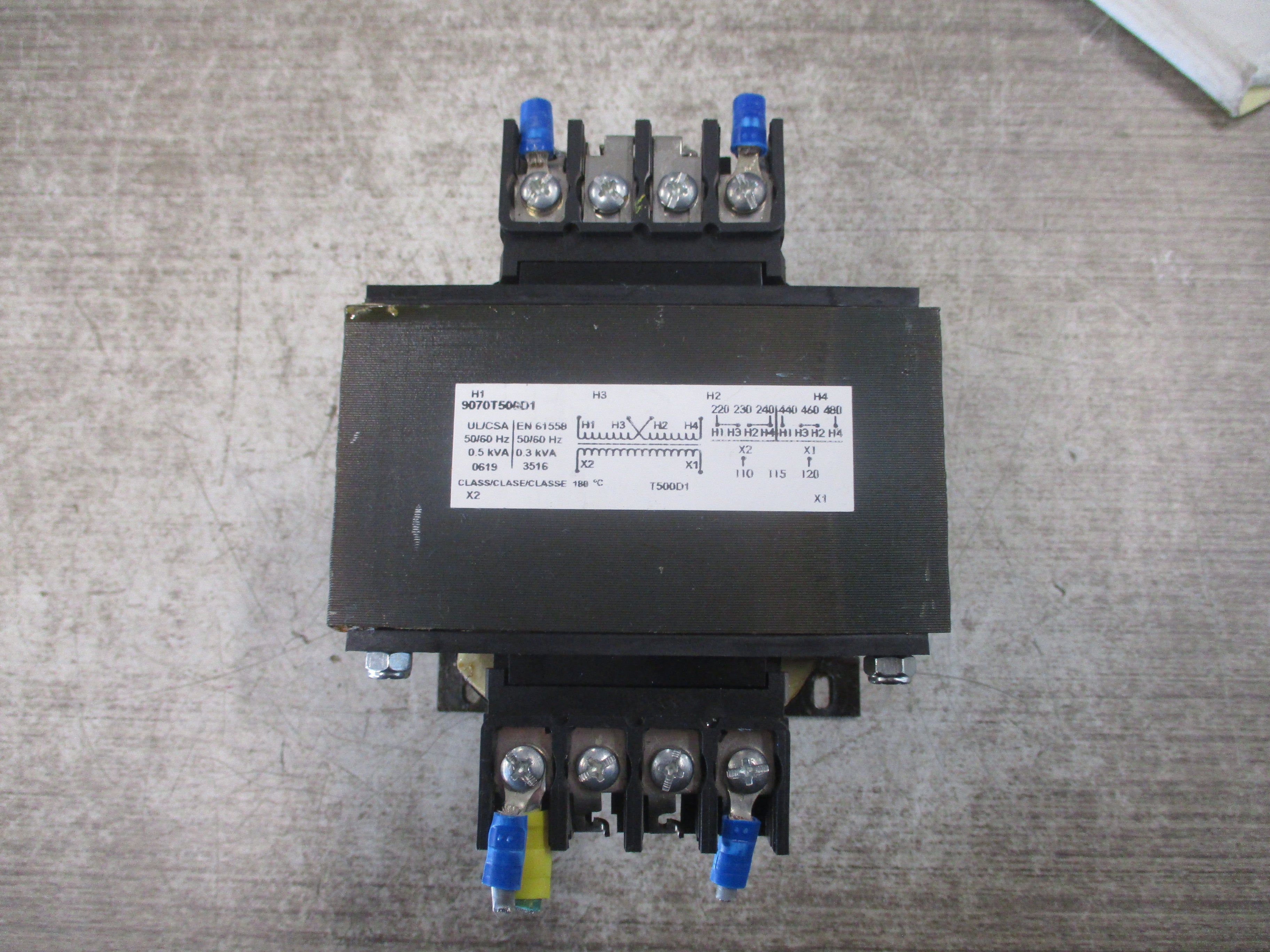 Square D Transformer 9070T500D1 .500KVA Pri: 240/480V Sec 120V Used