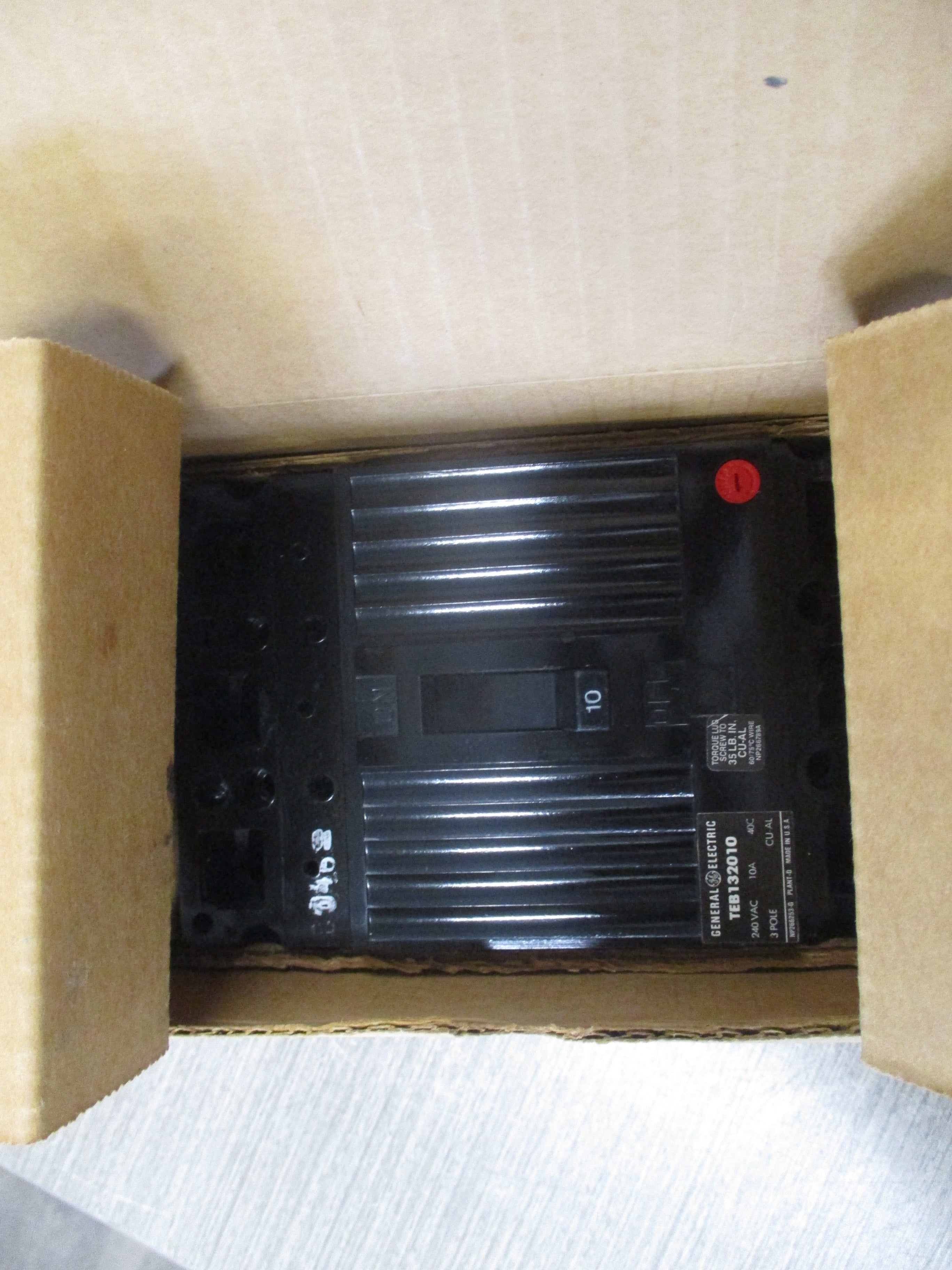 GE Circuit Breaker TEB132010WL 10A 240V 3P New Surplus