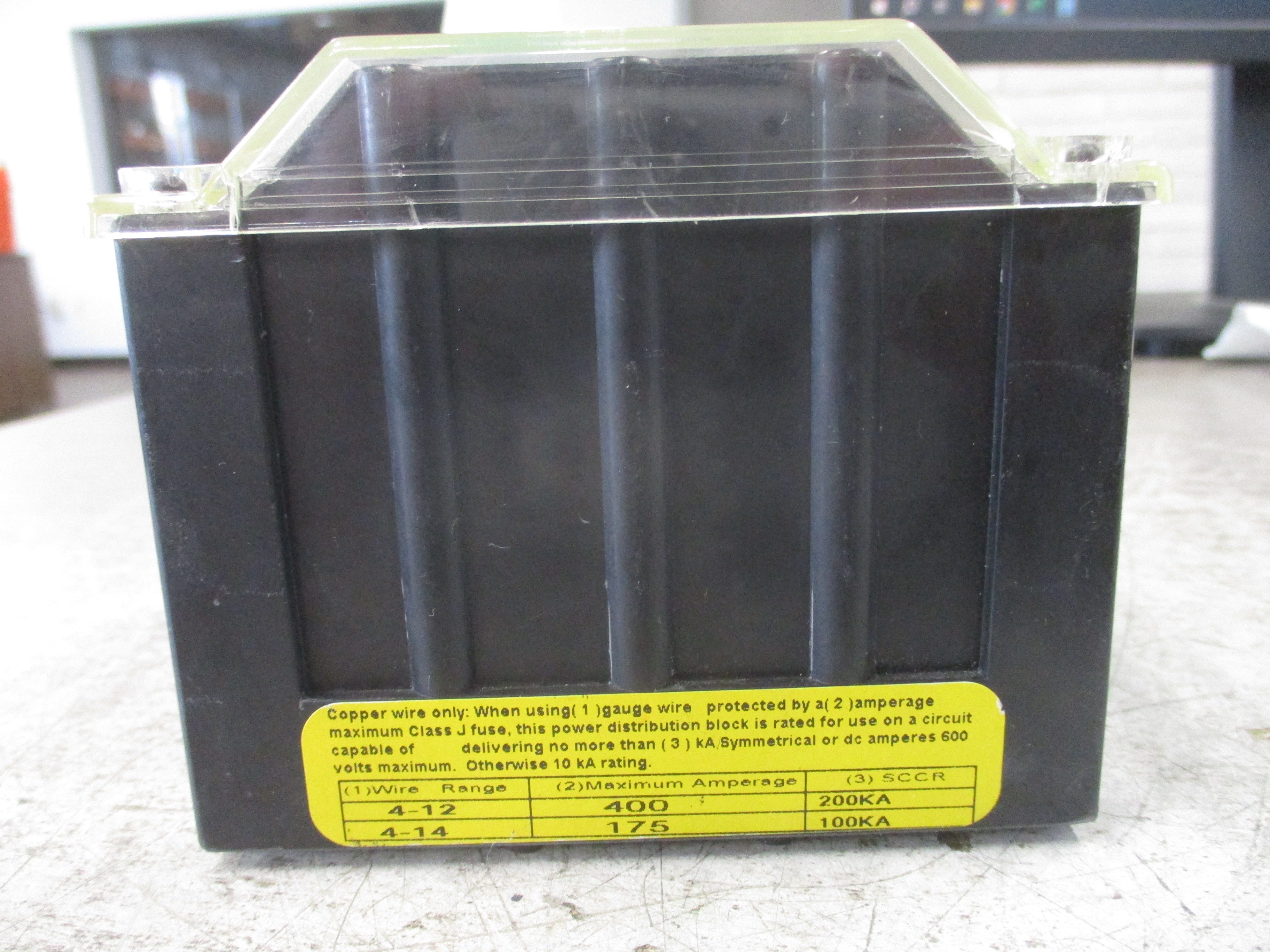 Cooper Bussmann Power Distribution Block PDB321-3 175A 600V 3P Line (1): 2/0-8