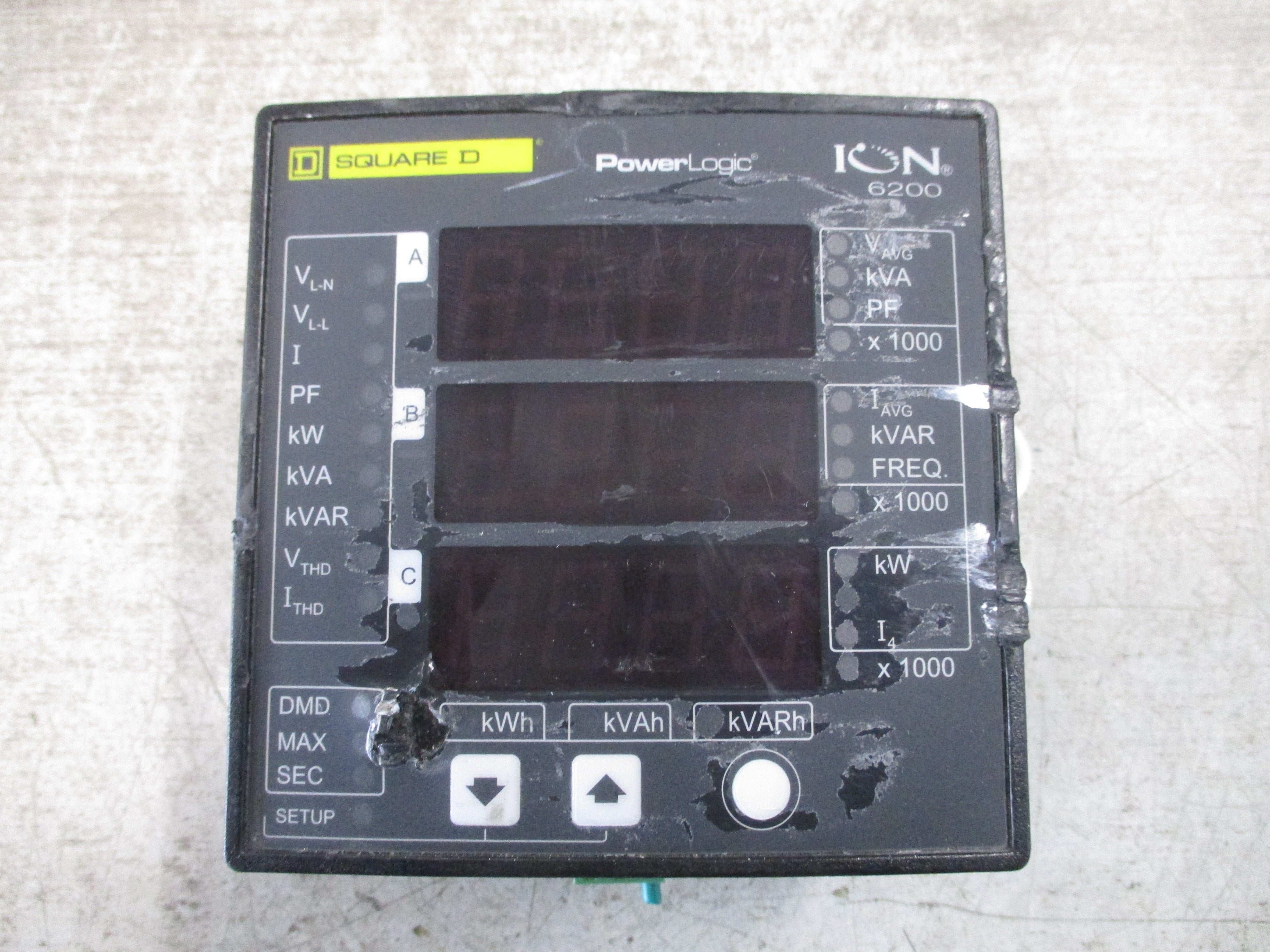 Square D PowerLogic Ion 6200 Power Monitor S620BA0A00 400V L-L 690V L-L 10A 3Ph