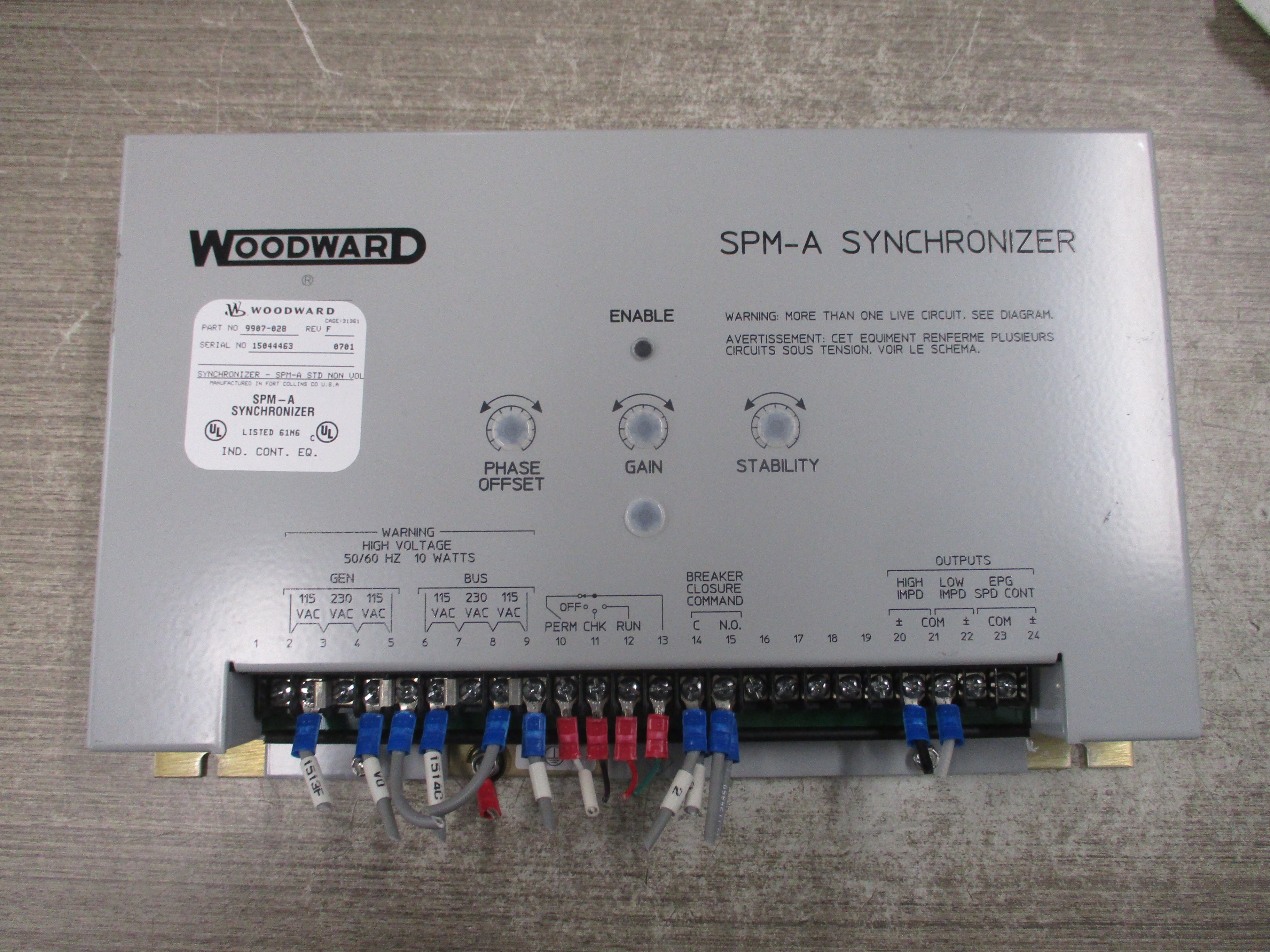 Woodward SPM-A Synchronizer 9907-028 Rev. F Used