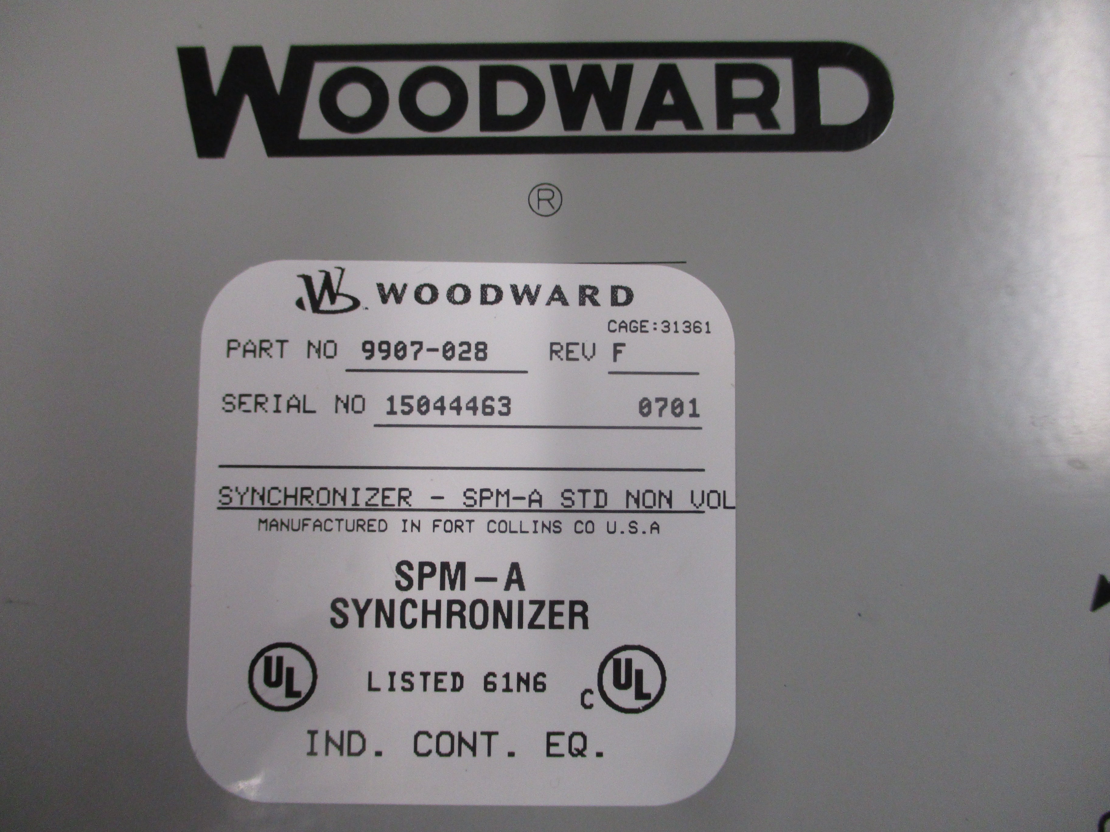 Woodward SPM-A Synchronizer 9907-028 Rev. F Used