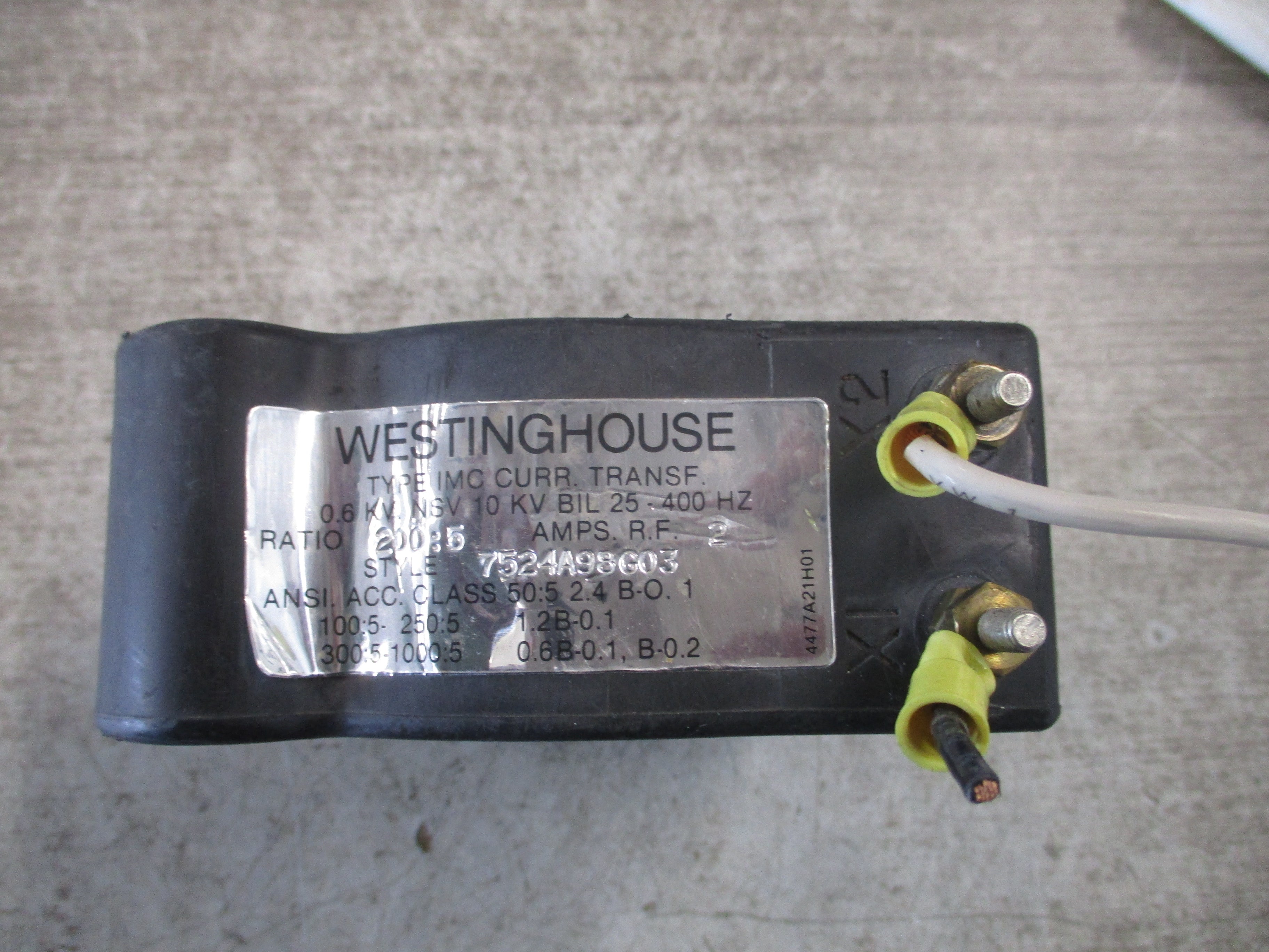 Westinghouse Type IMC Current Transformer 7524A98G03 Ratio 200:5A 600V