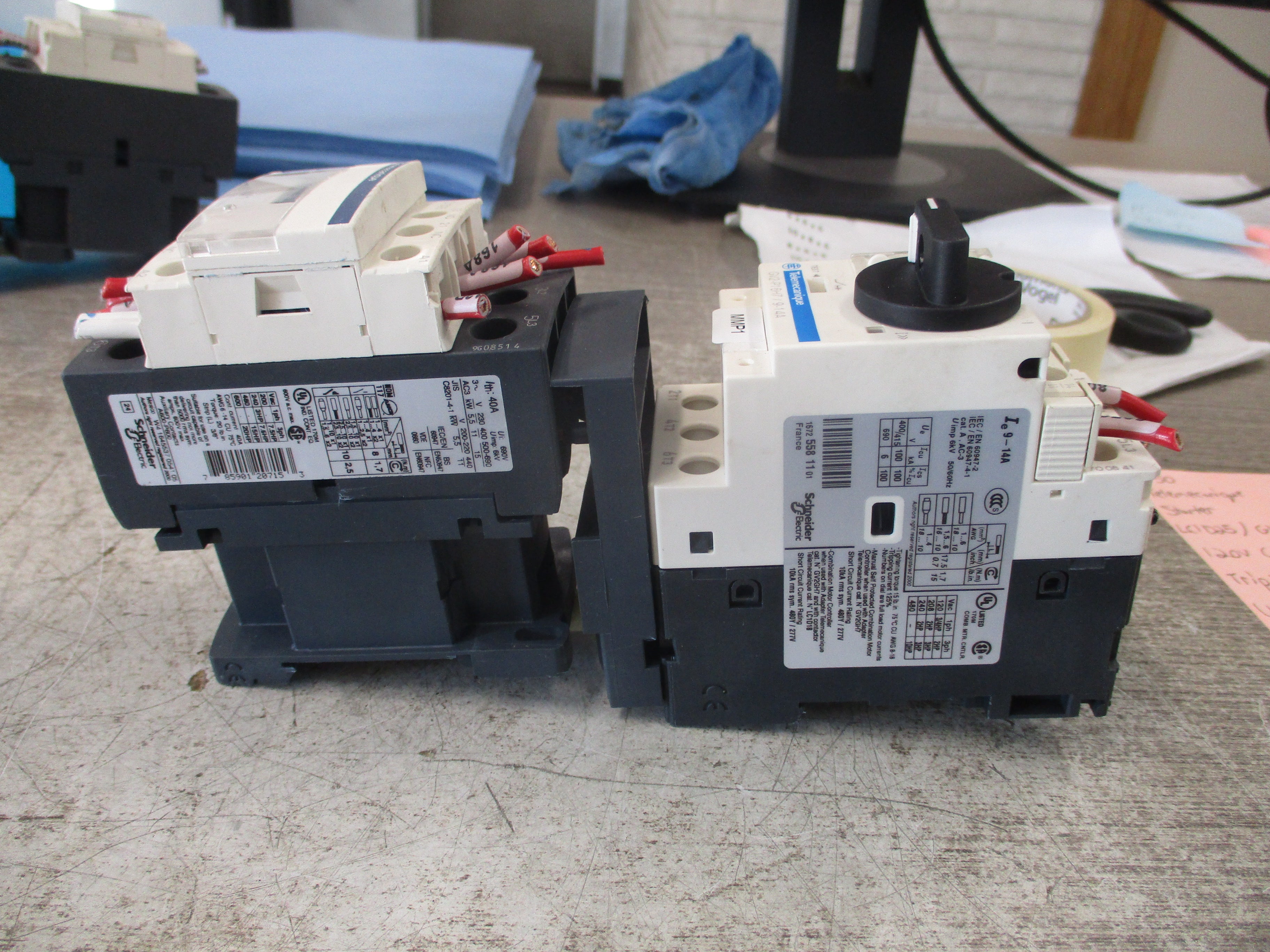Telemecanique Starter LC1D25/GV2-P16H7 120V Coil Trip: 9-14A Used