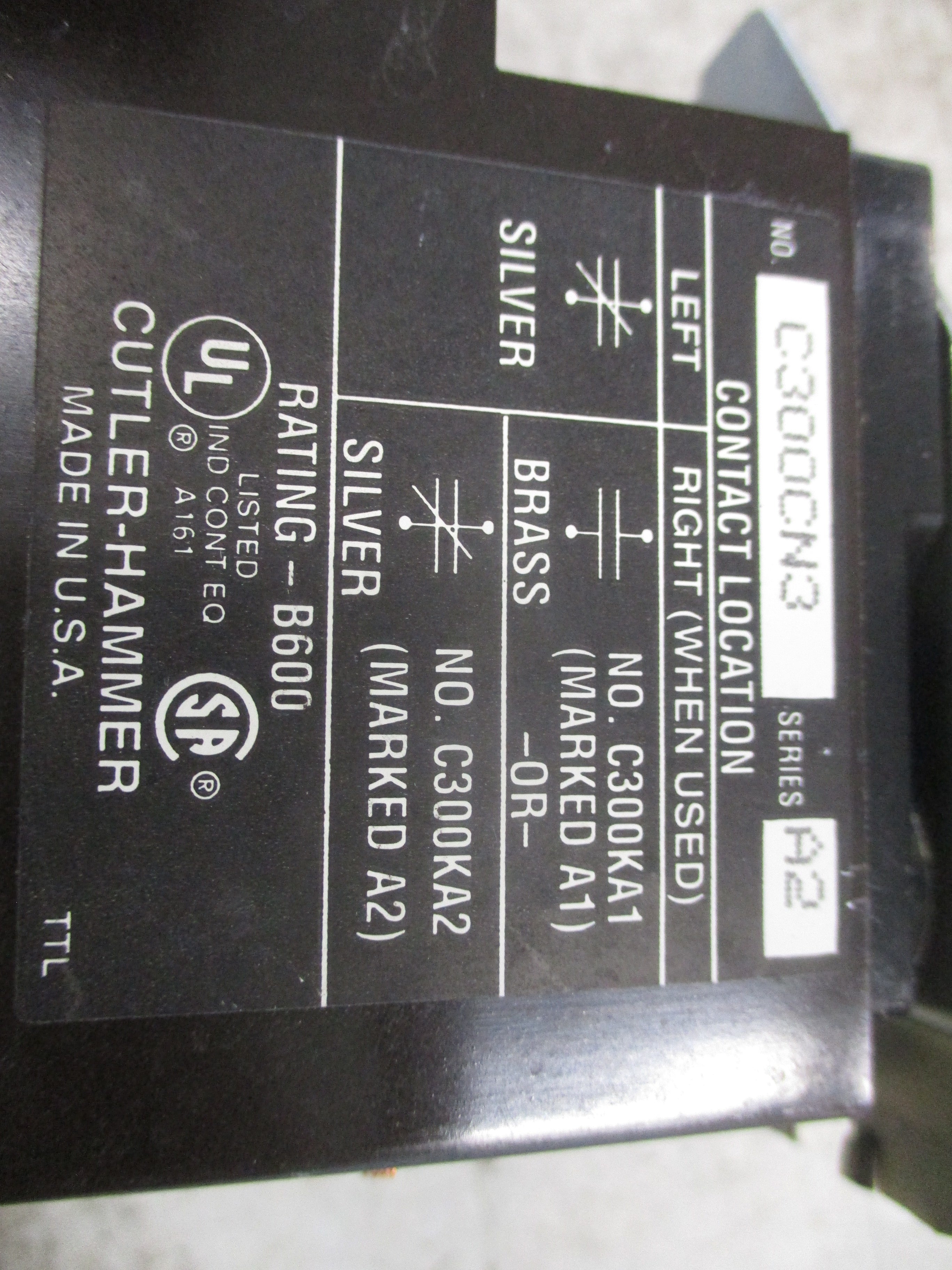 Cutler-Hammer Overload Relay C300CN3 Ser. A2 Used