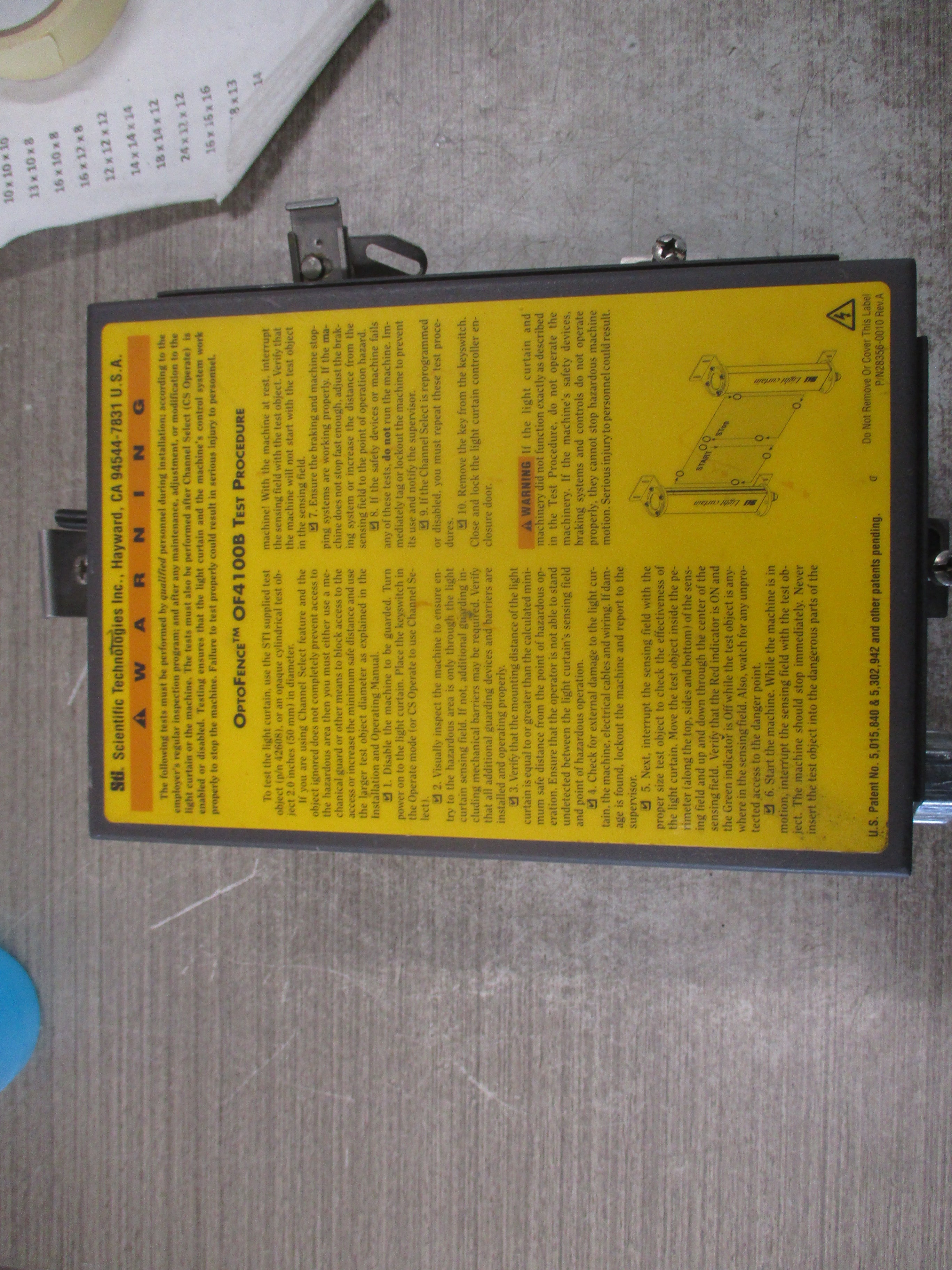 STI OF4100B-2 Series Optofence-B Control OF4124B-2 24" Response Time: <45ms 115V