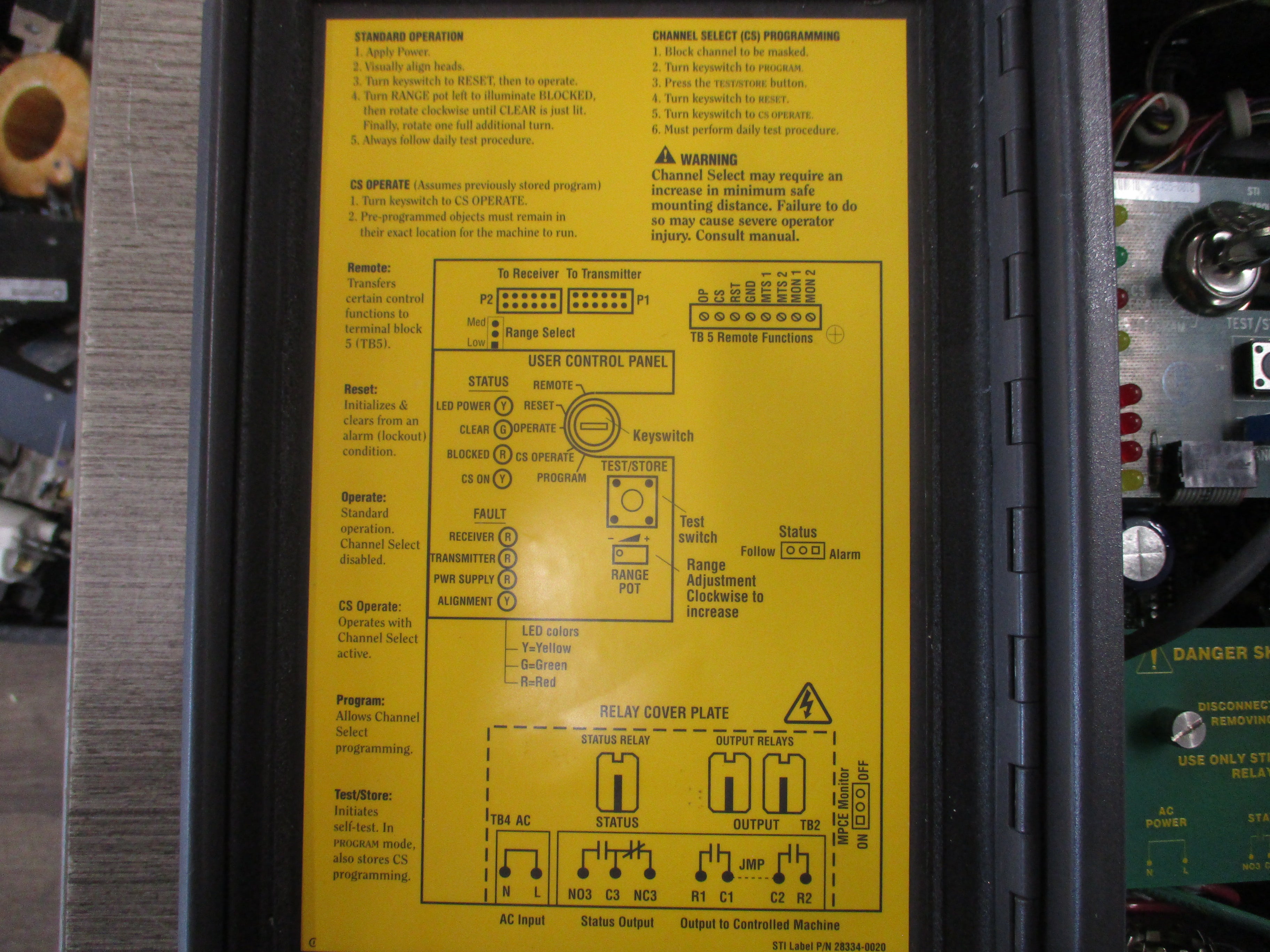 STI OF4100B-2 Series Optofence-B Control OF4124B-2 24" Response Time: <45ms 115V