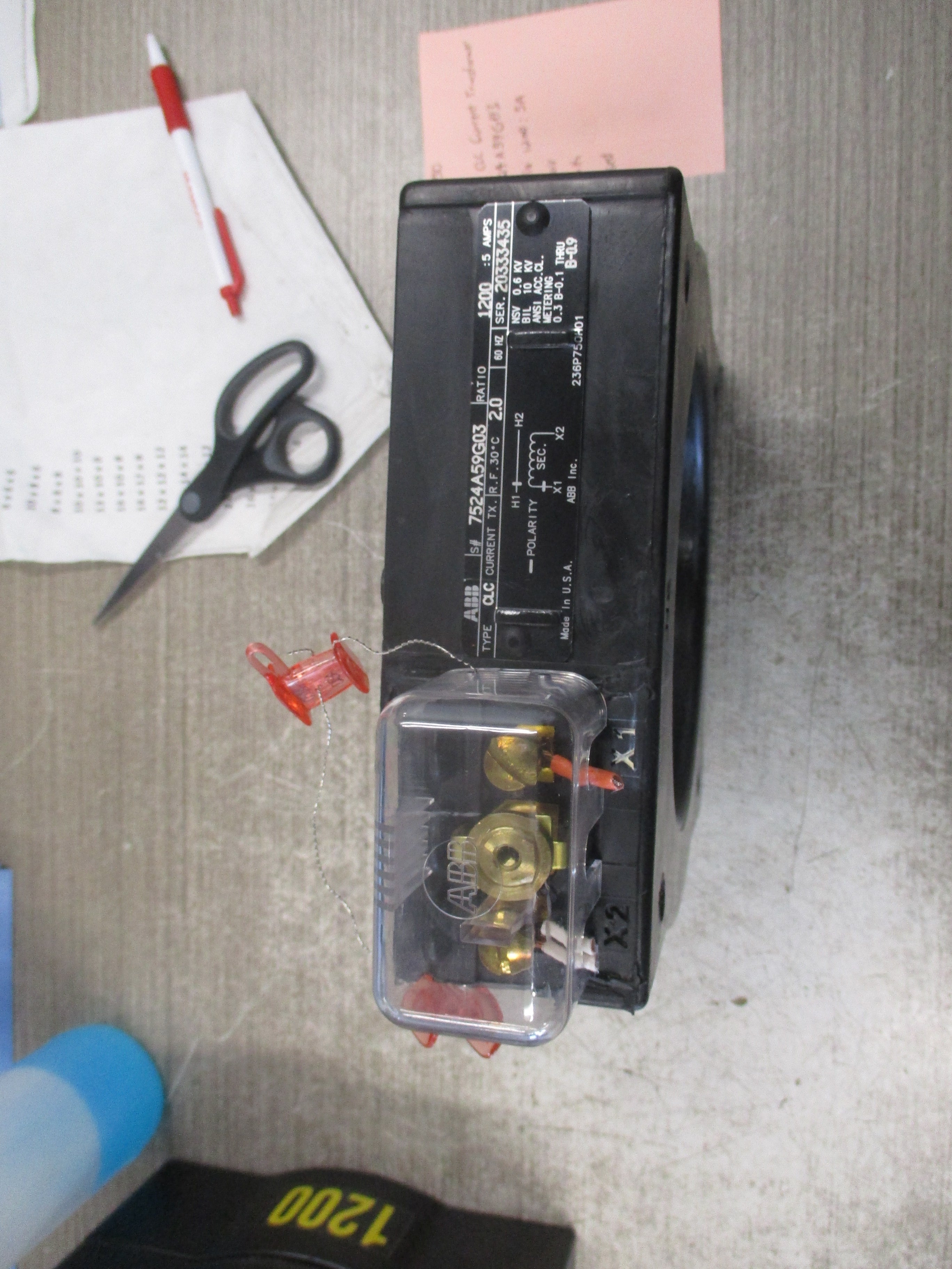 ABB Type CLC Current Transformer 7524A59G03 Ratio 1200:5A 600V 60Hz Used