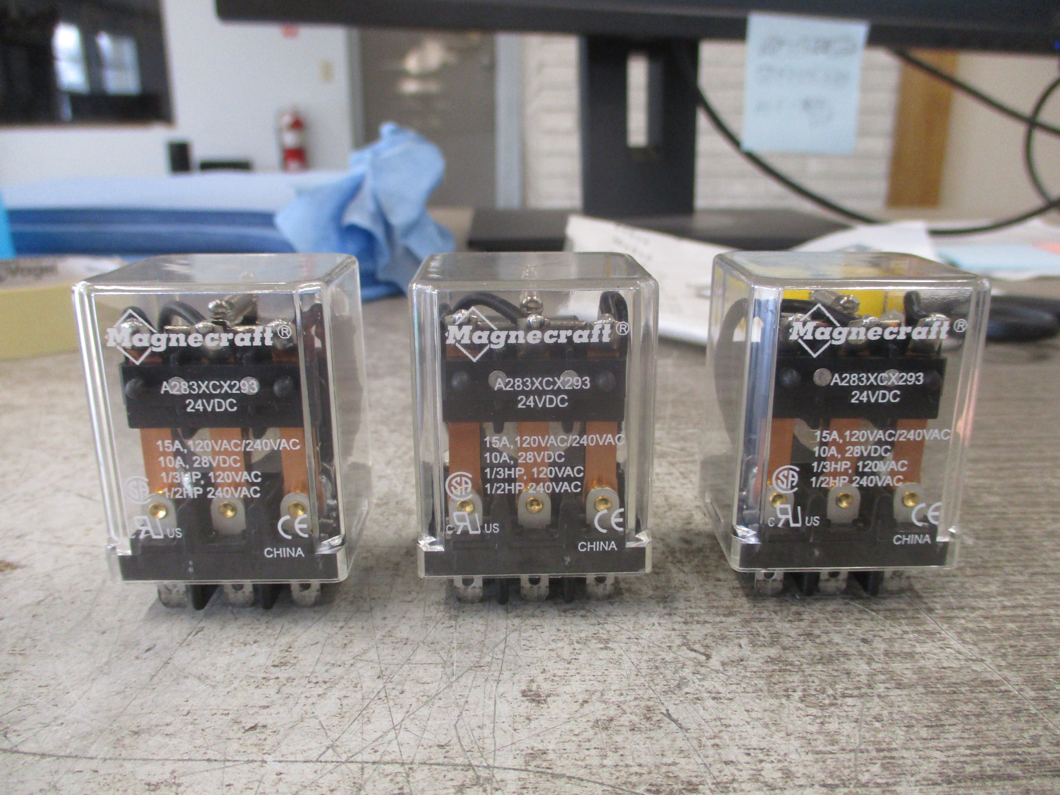Magnecraft Relay A283XCX293 24VDC Coil *Lot of 3* Used