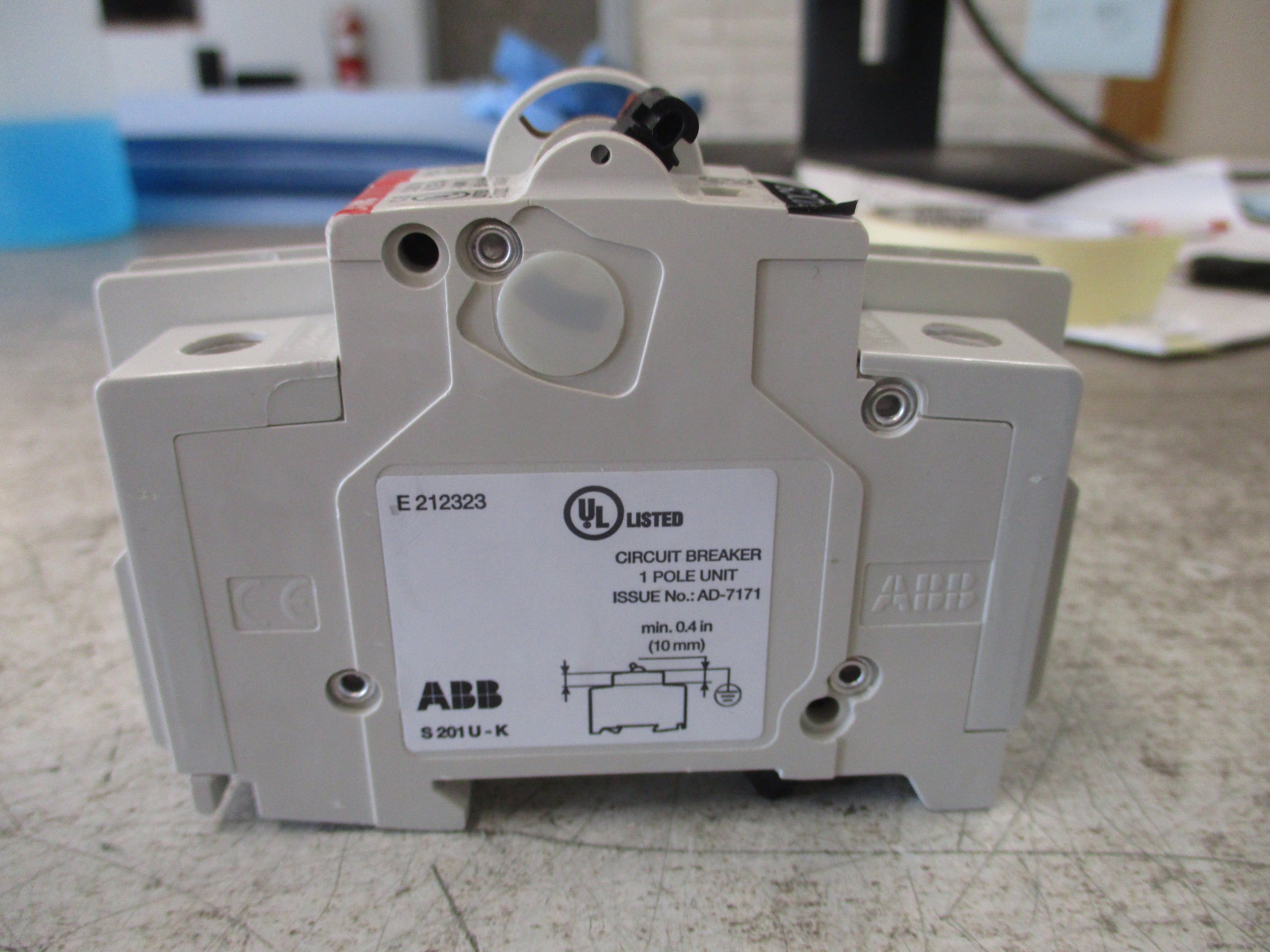 ABB Circuit Breaker S201U-K25 25A 240V W/Adder Pole 2P Used