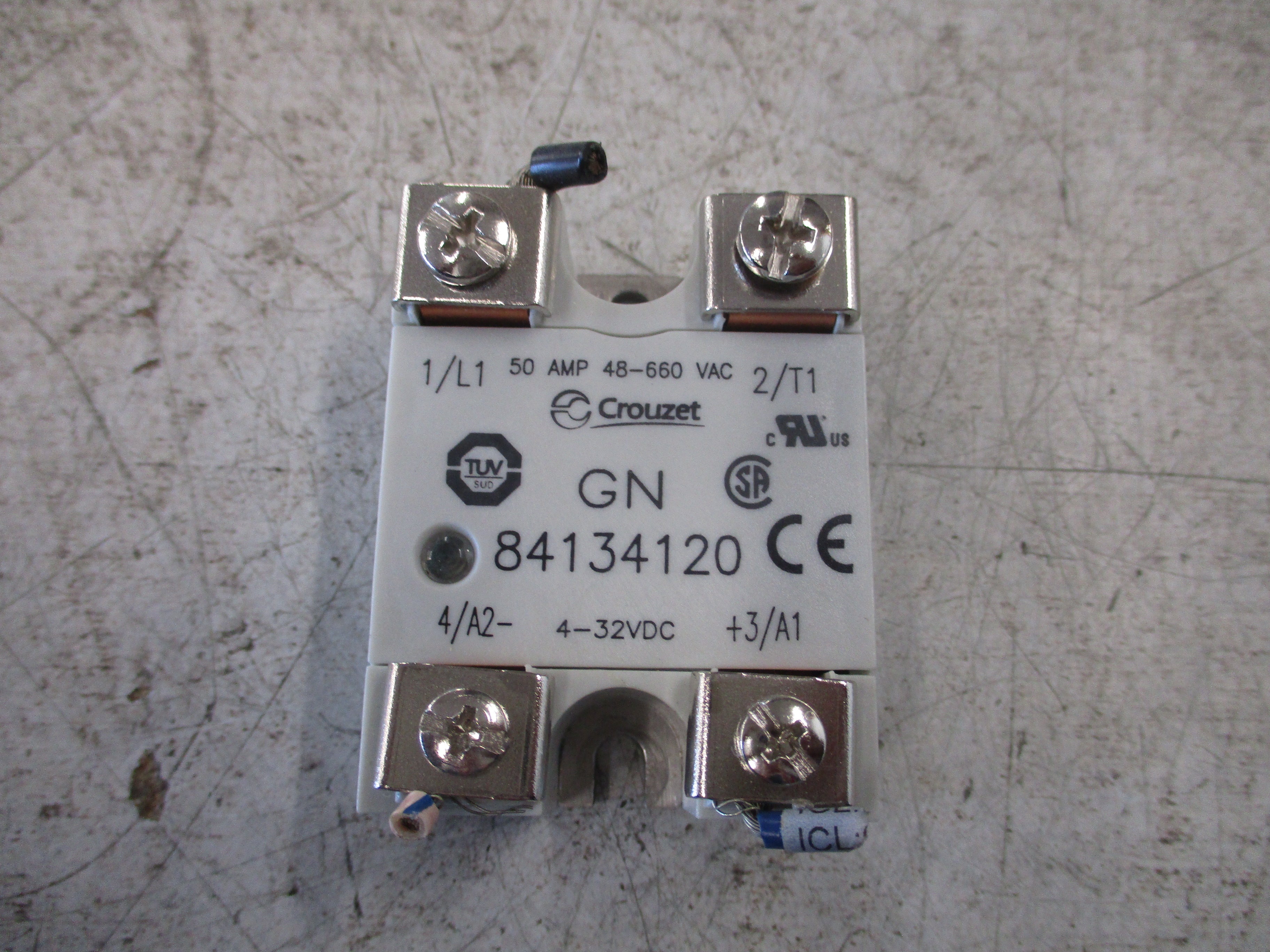 Crouzet Solid State Relay GN 84134120 50A 48-660VAC 4-32VDC Used