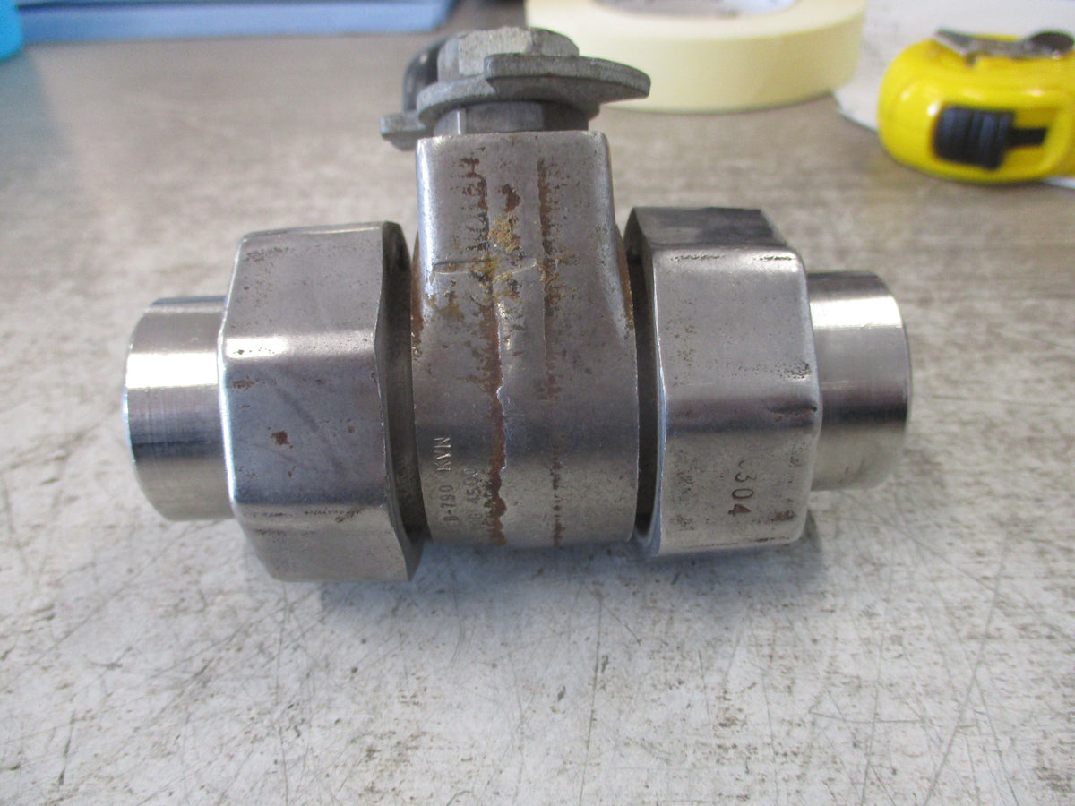 Marpac Stainless Steel Ball Valve 1/2 SS B-790KVN Size: 1/2 4500 WOG Used