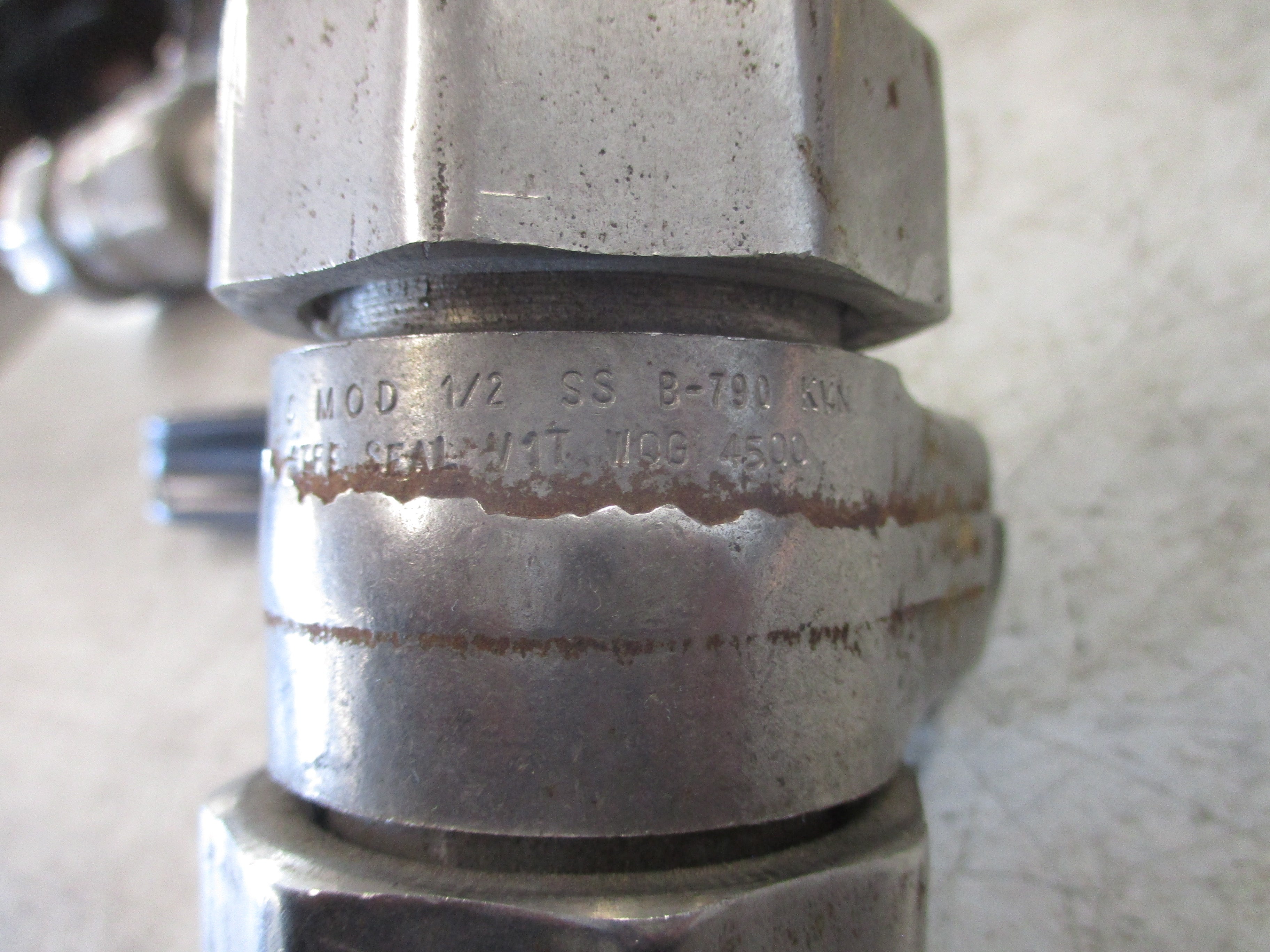 Marpac Stainless Steel Ball Valve 1/2 SS B-790KVN Size: 1/2 4500 WOG Used