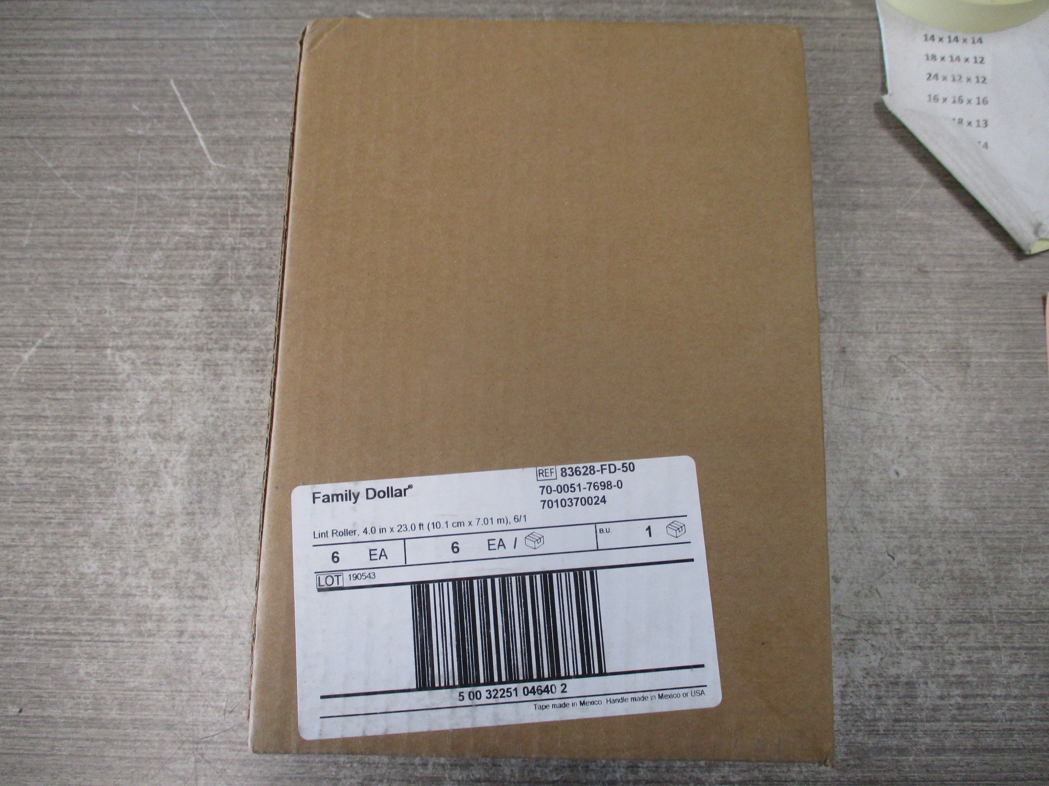 Family Dollar Lint Roller 83628-FD-50 *Box of 6* New Surplus