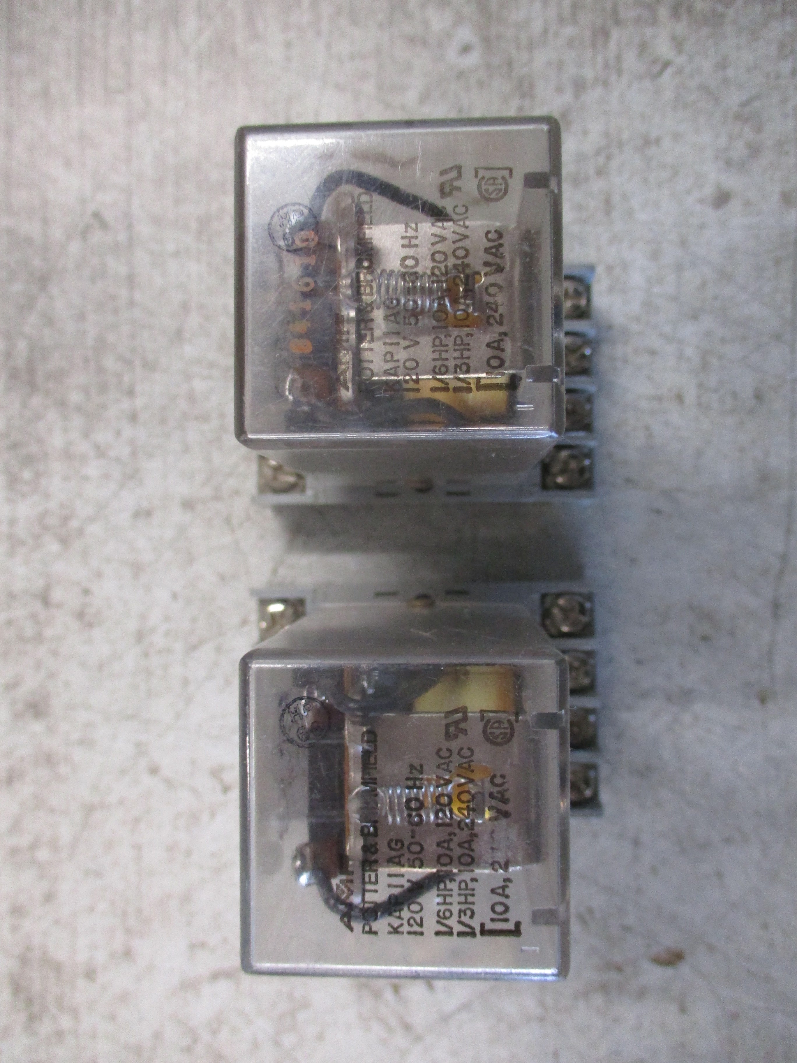 AMF Potter & Brumfield Relay KAP11AG 120V Coil W/Base *Lot of 2* Used