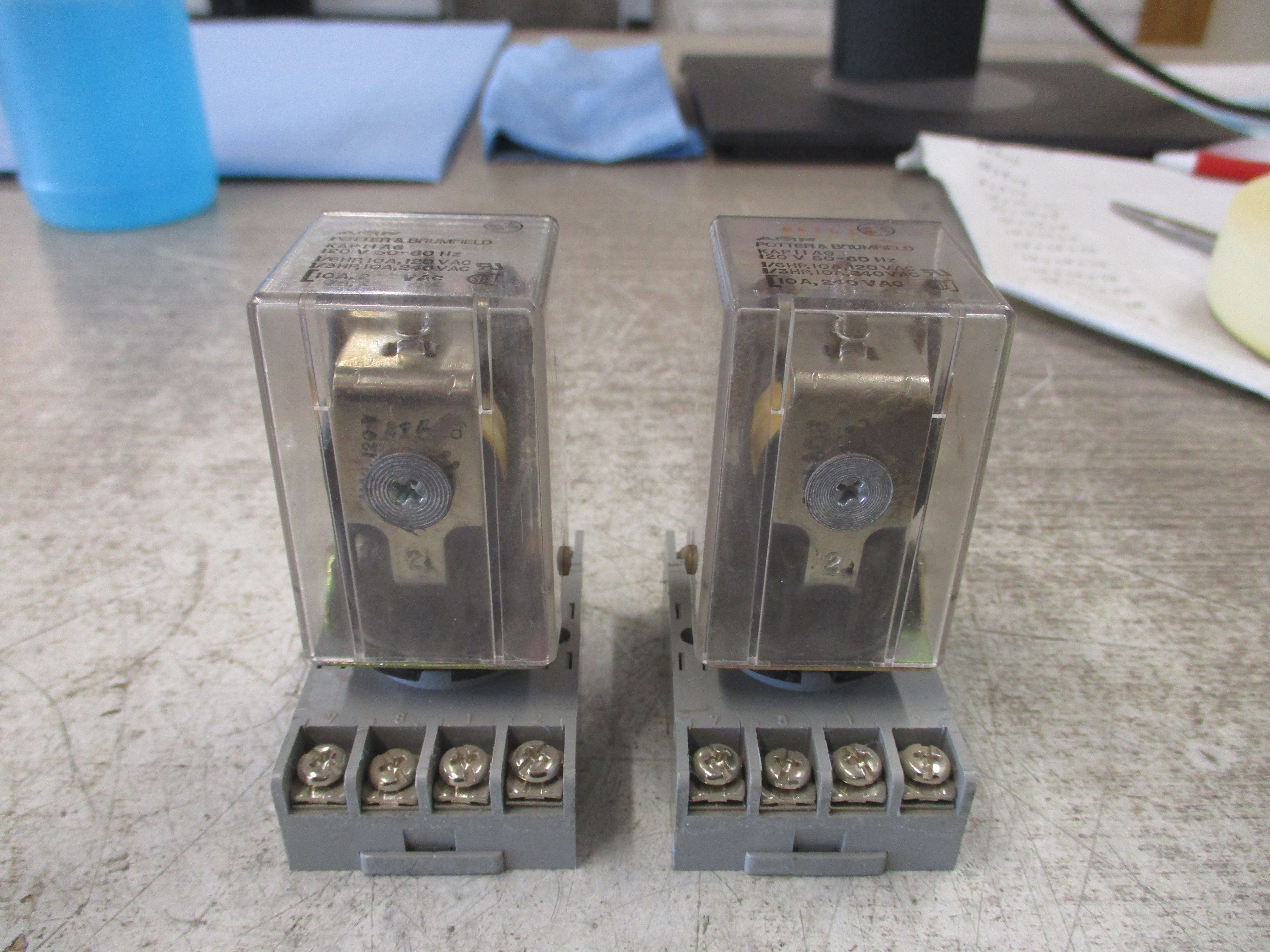 AMF Potter & Brumfield Relay KAP11AG 120V Coil W/Base *Lot of 2* Used