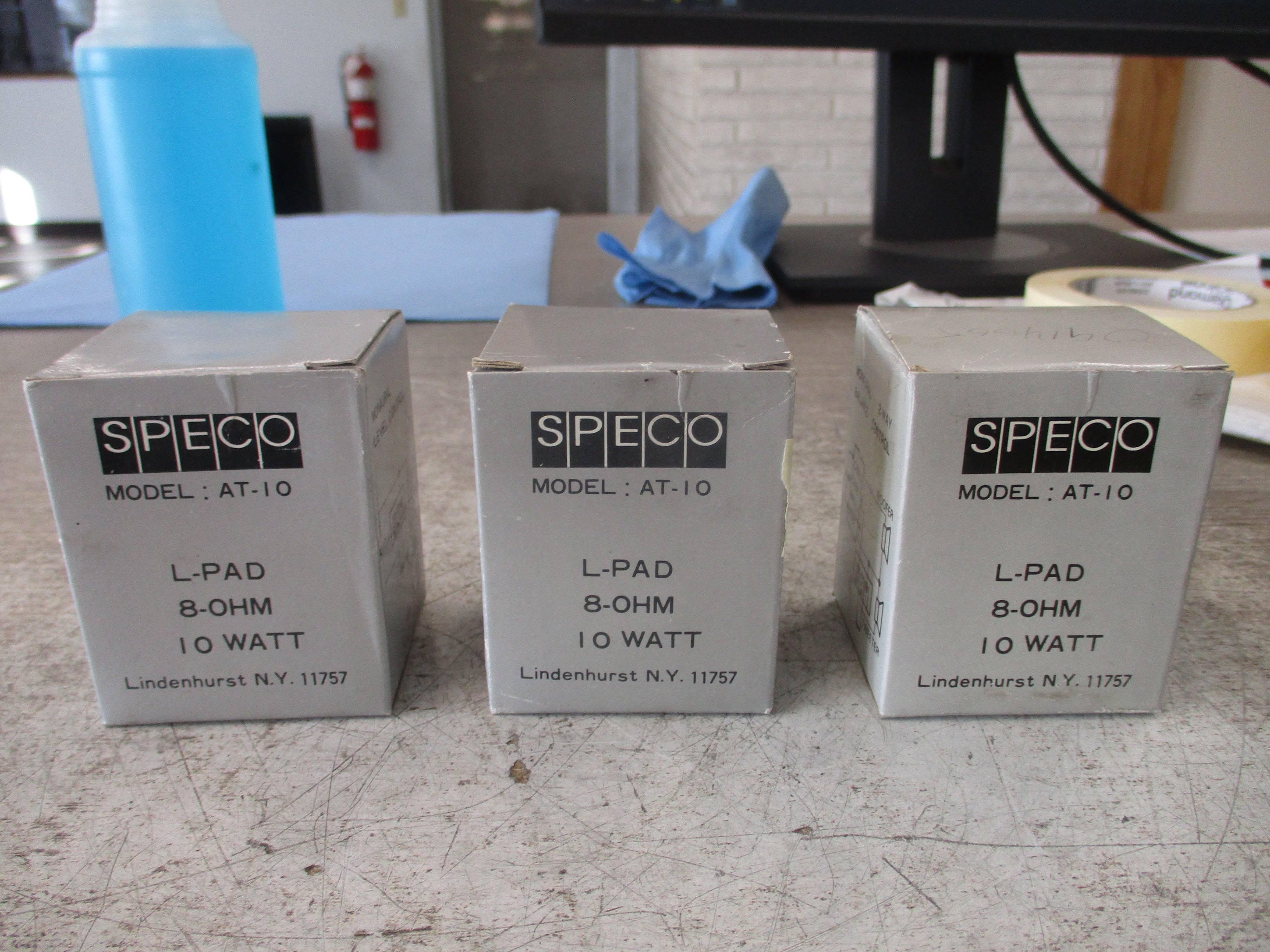 Speco L-Pad Monaural Level Control AT-10 8-ohm 10W *Lot of 3* New Surplus
