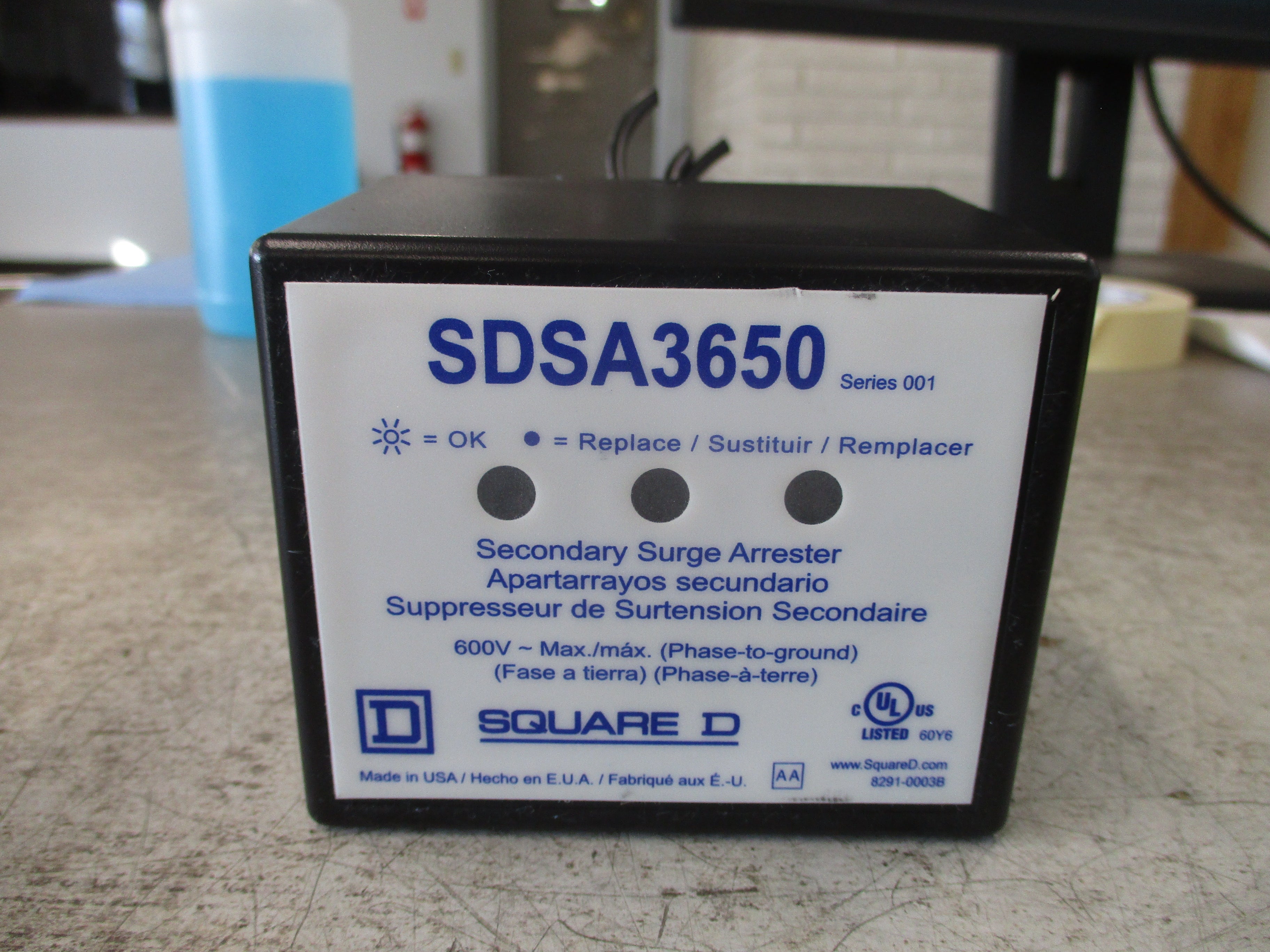 Square D Secondary Surge Arrester SDSA3650 600V Used