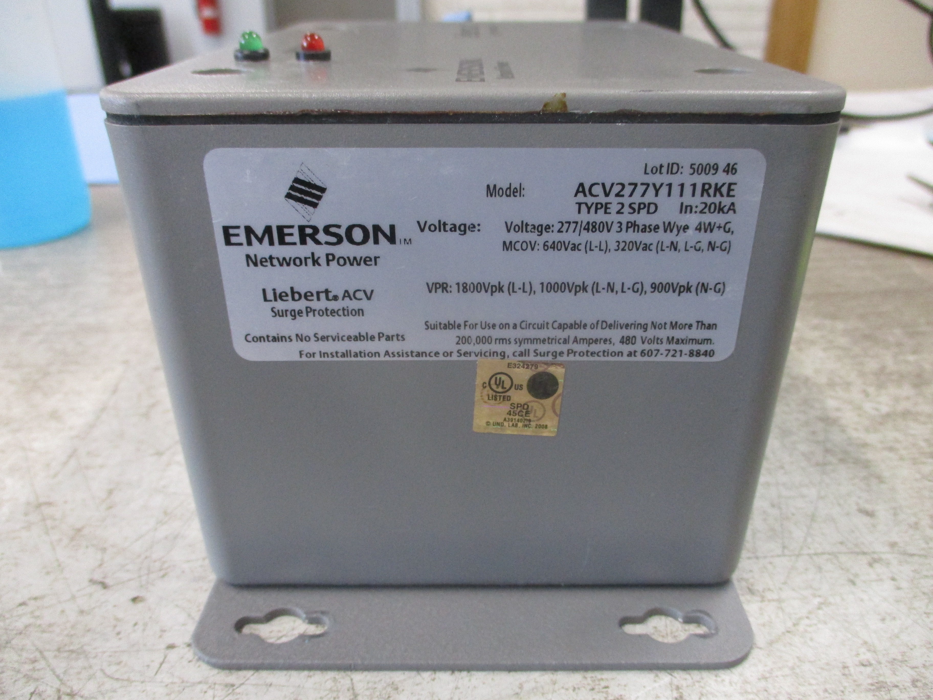Emerson Liebert ACV Surge Suppressor ACV277Y111RKE 277/480V 3Ph