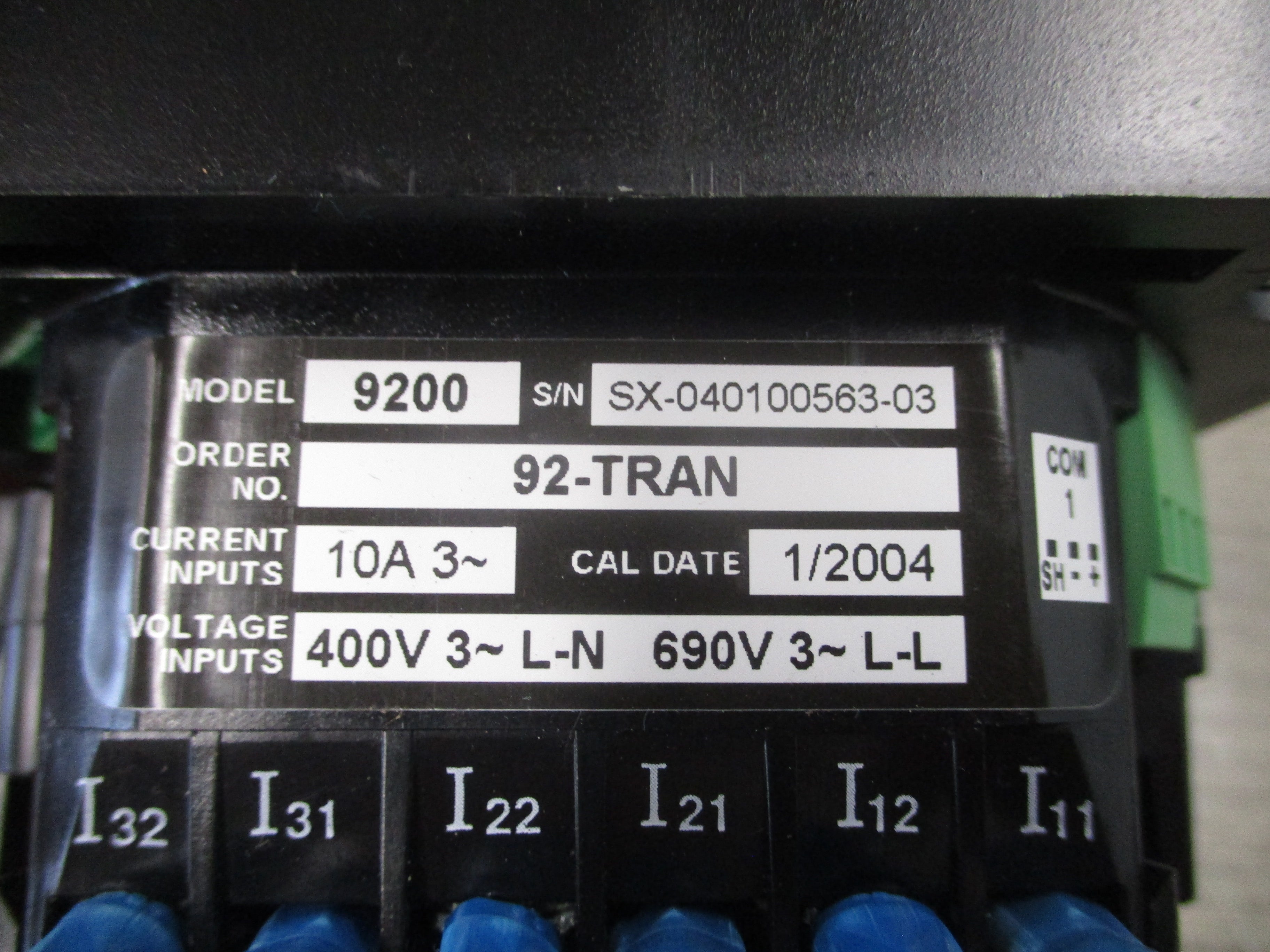 Siemens Ion Power Meter 9200 92-TRAN 3Ph 400V L-L 690V L-L Used