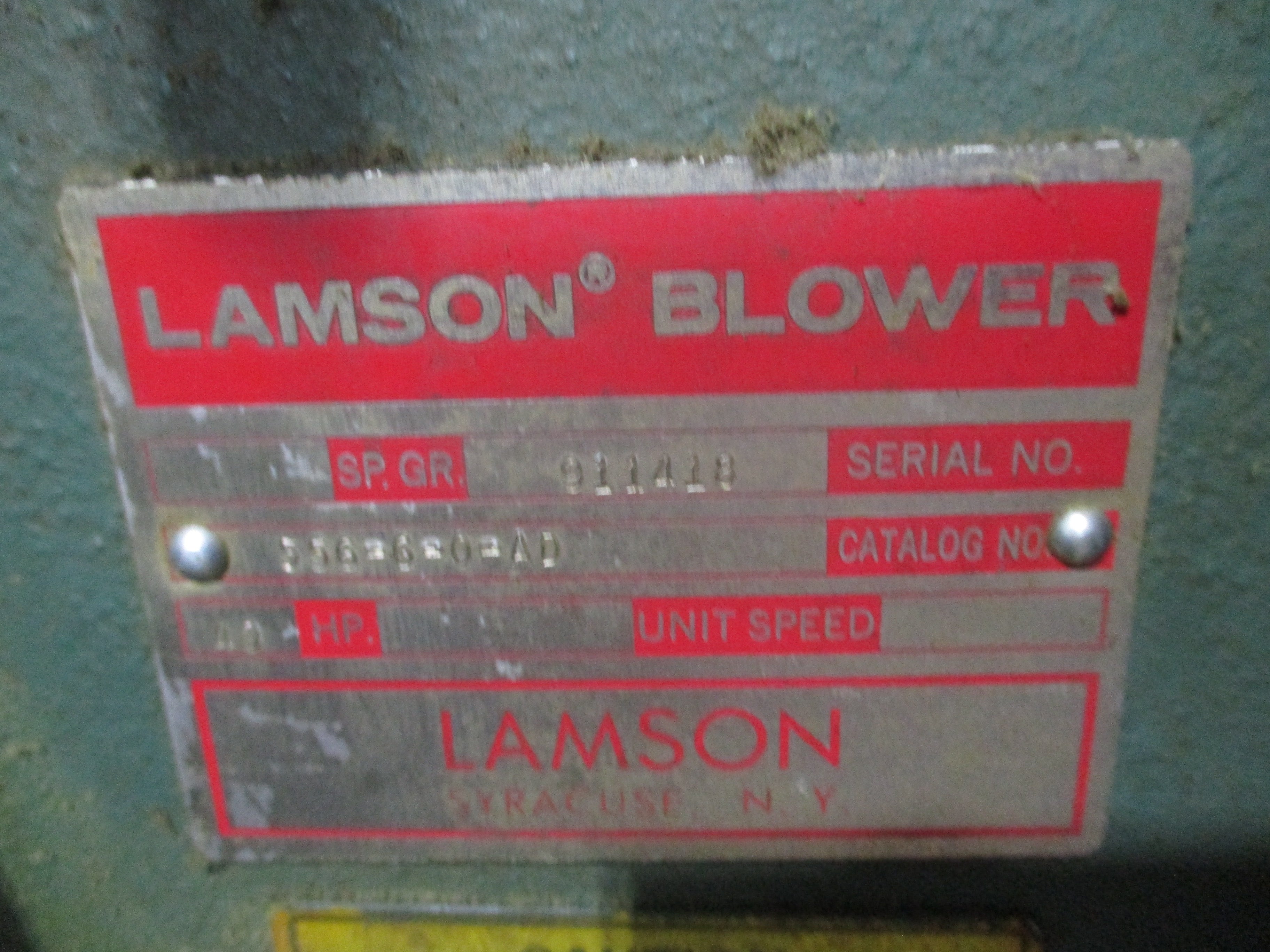 Lamson Multistage Centrifugal Blower 556-6-0-AD 40HP 270-1900 CFM Used