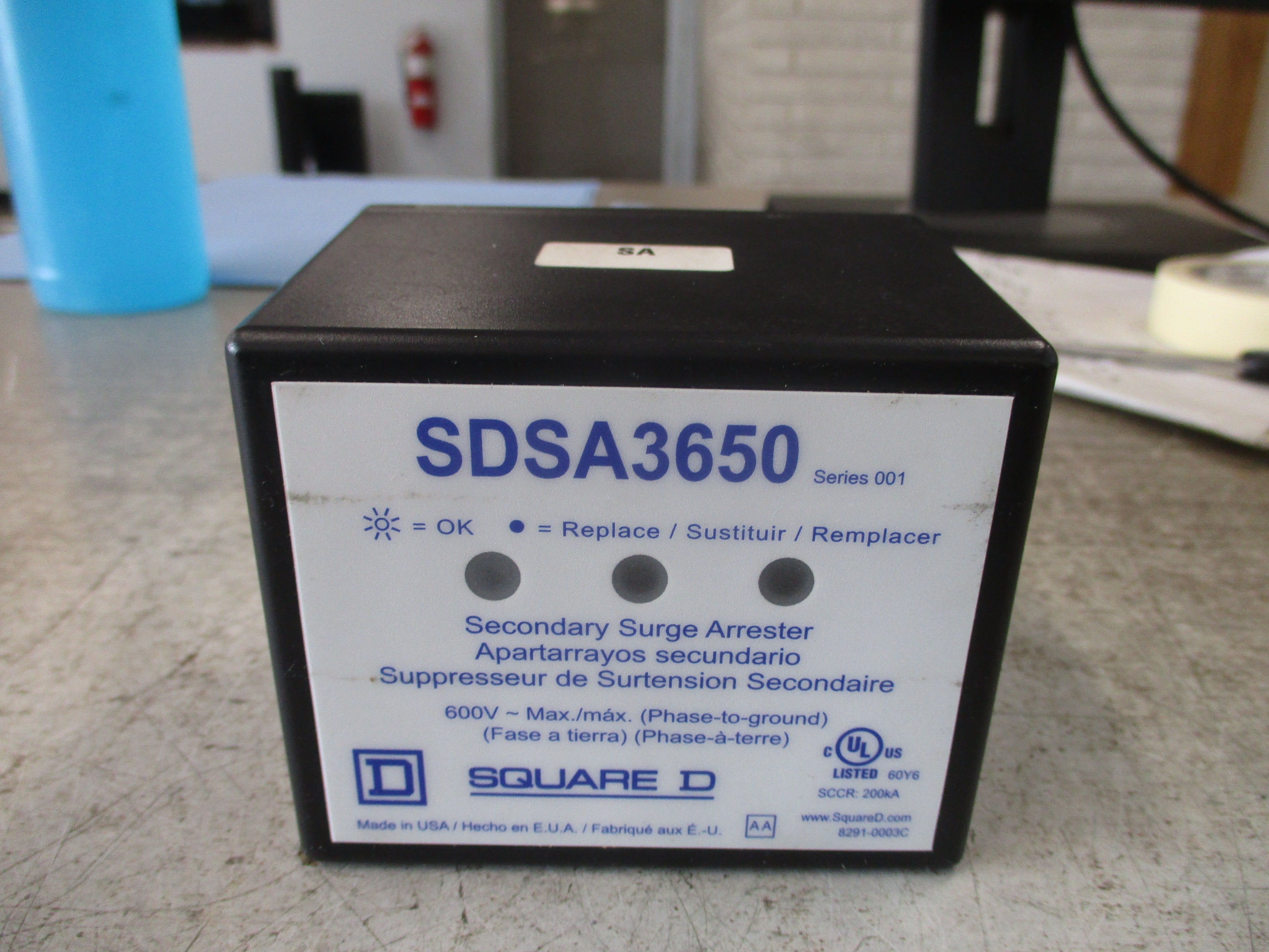 Square D Secondary Surge Arrester SDSA3650 Ser. 001 600V Used