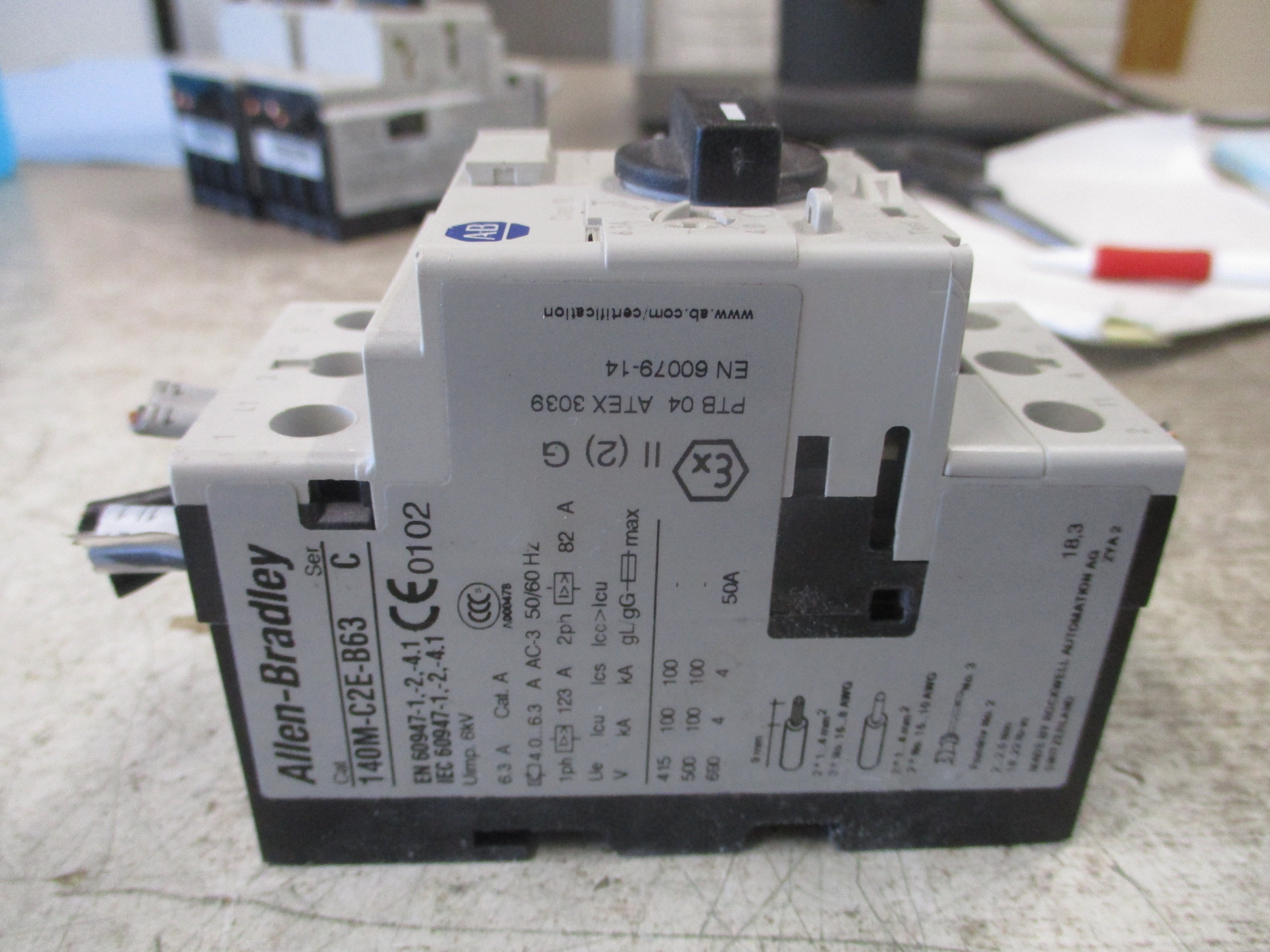 Allen-Bradley Manual Motor Protector 140M-C2E-B63 Ser. C Trip: 4.0-6.3A Used