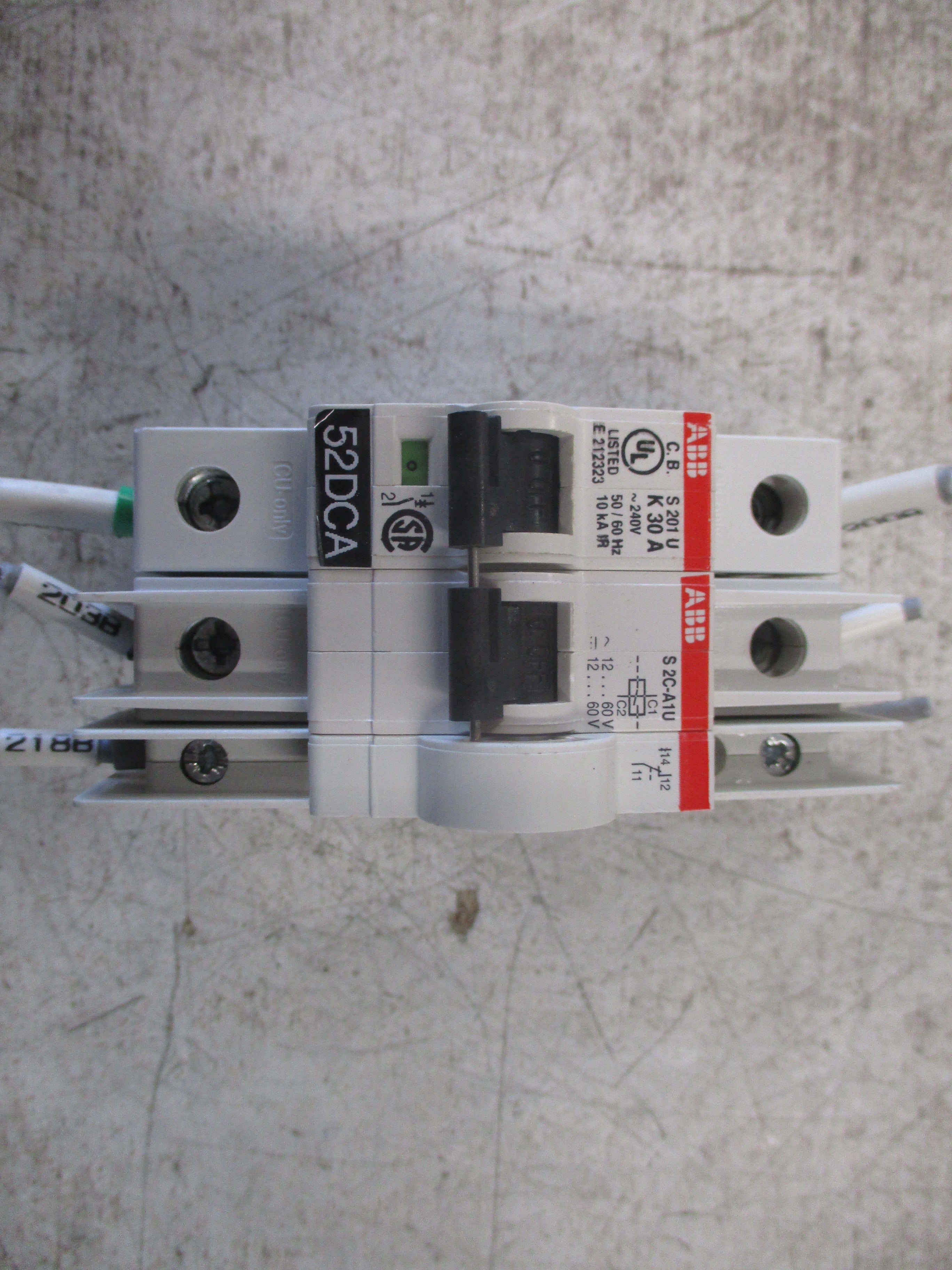 ABB Circuit Breaker S201U-K30 30A 240V W/(2) Adder Poles 3P Used