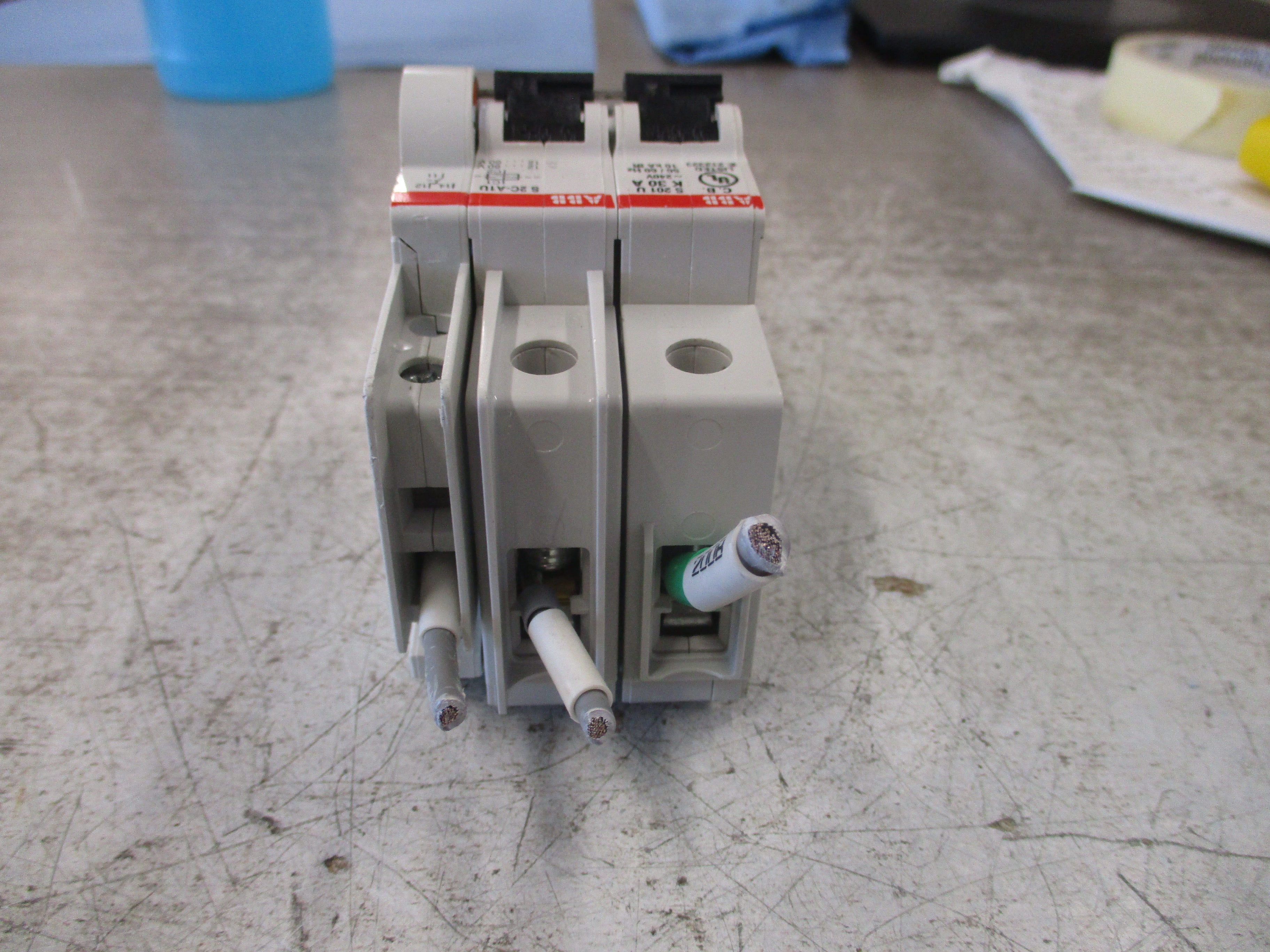 ABB Circuit Breaker S201U-K30 30A 240V W/(2) Adder Poles 3P Used