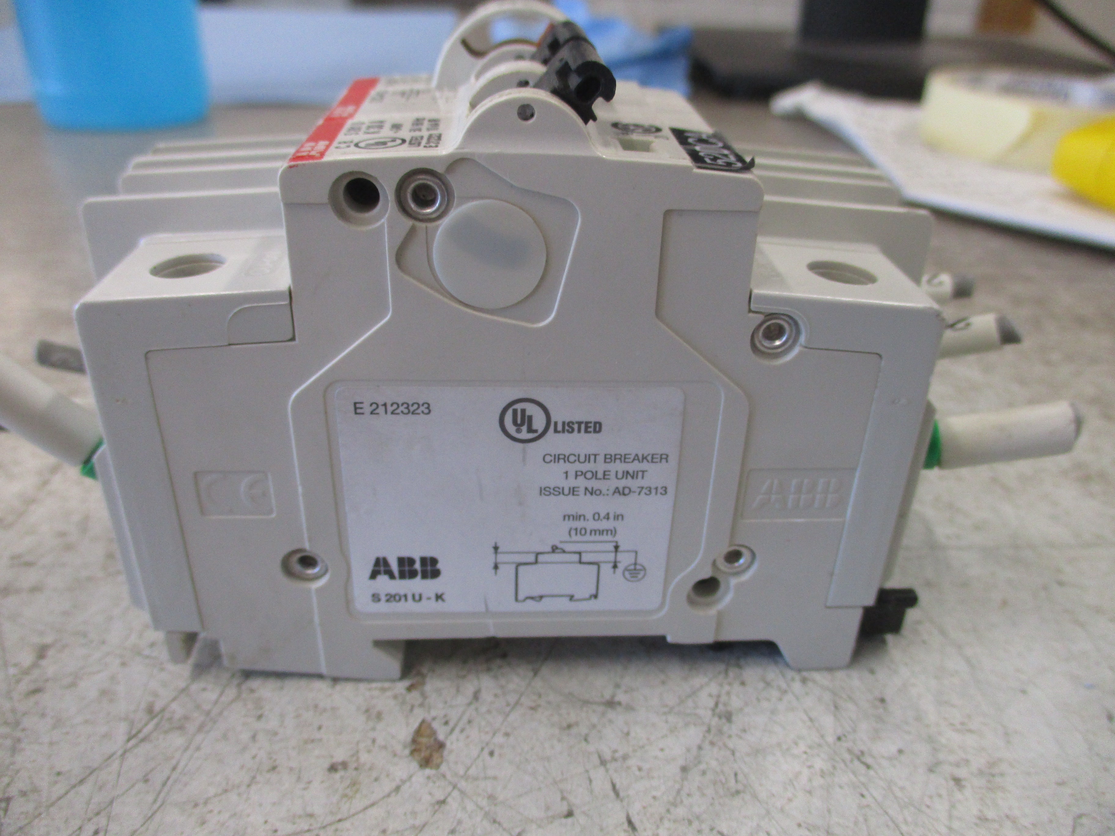 ABB Circuit Breaker S201U-K30 30A 240V W/(2) Adder Poles 3P Used