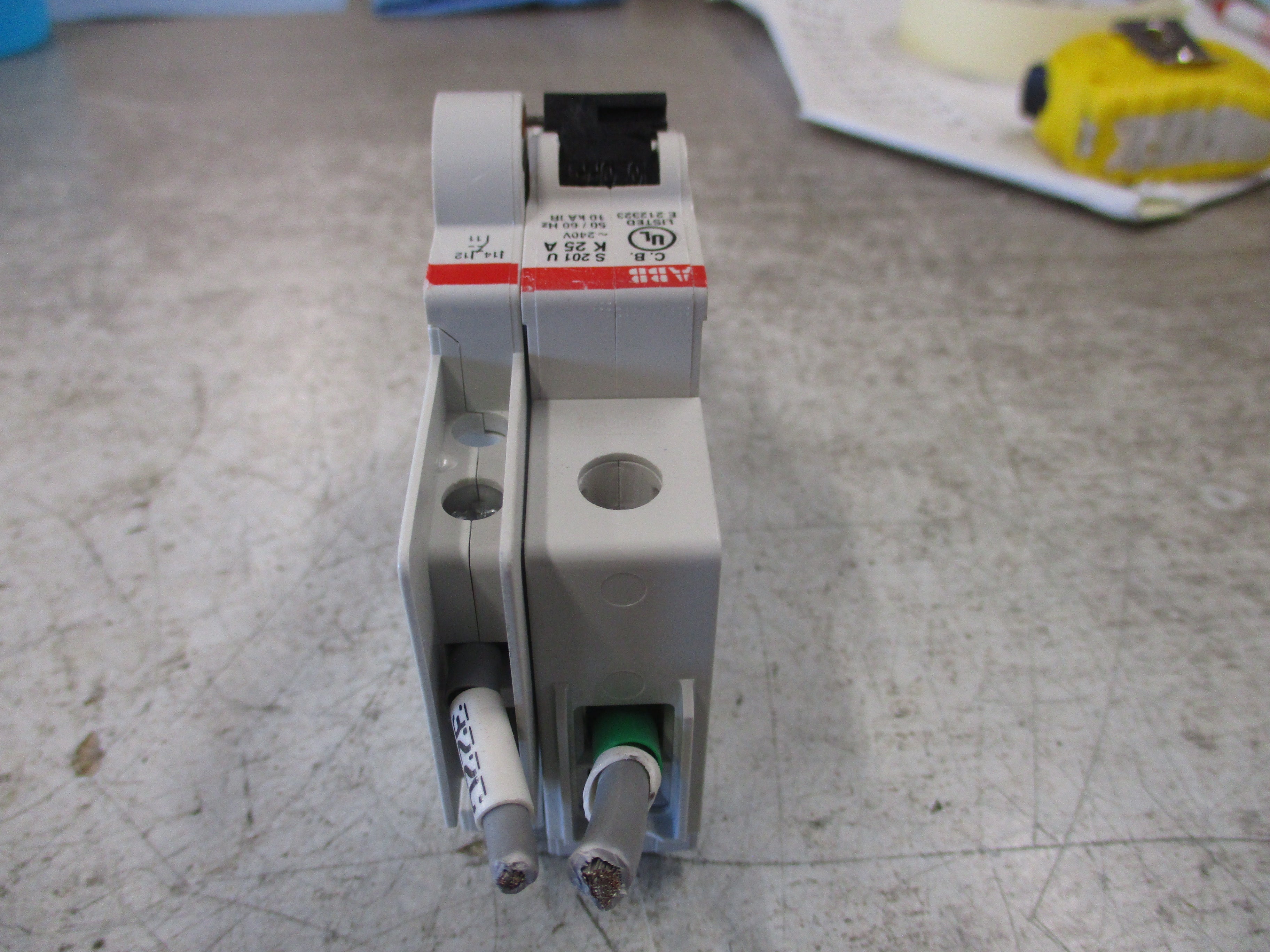 ABB Circuit Breaker S201U-K25 25A 240V W/Adder Pole 2P Used