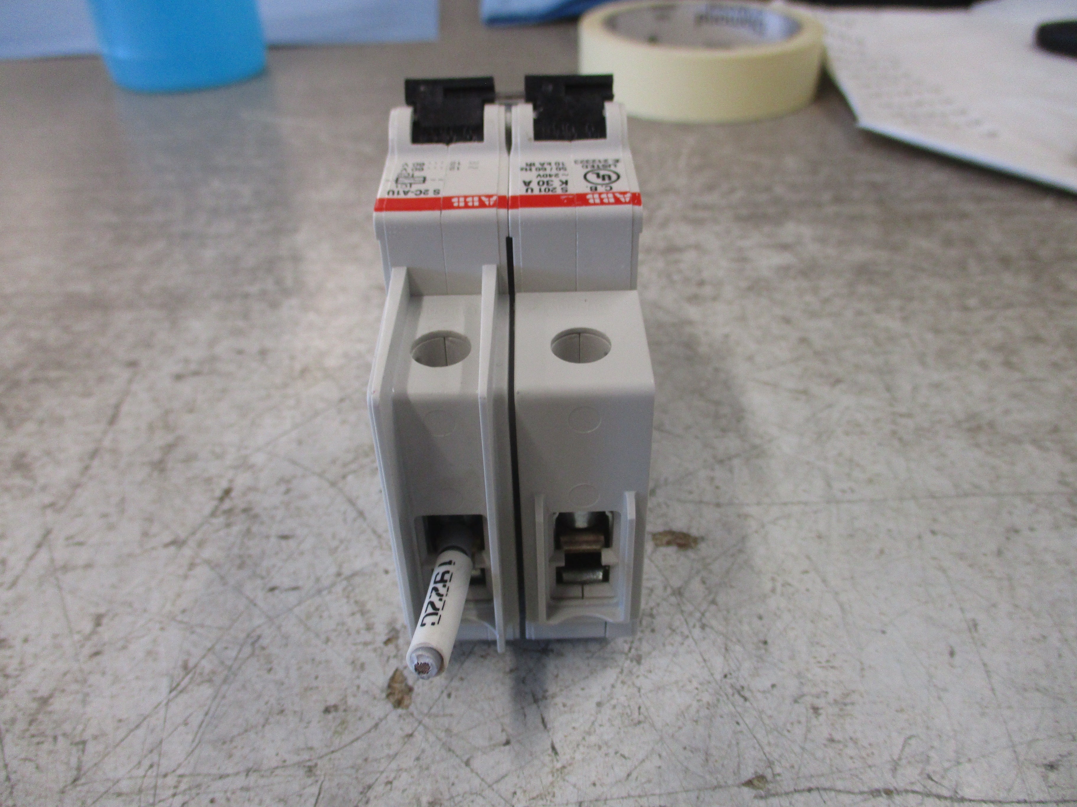 ABB Circuit Breaker S201U-K30 30A 240V W/Adder Pole 2P Used