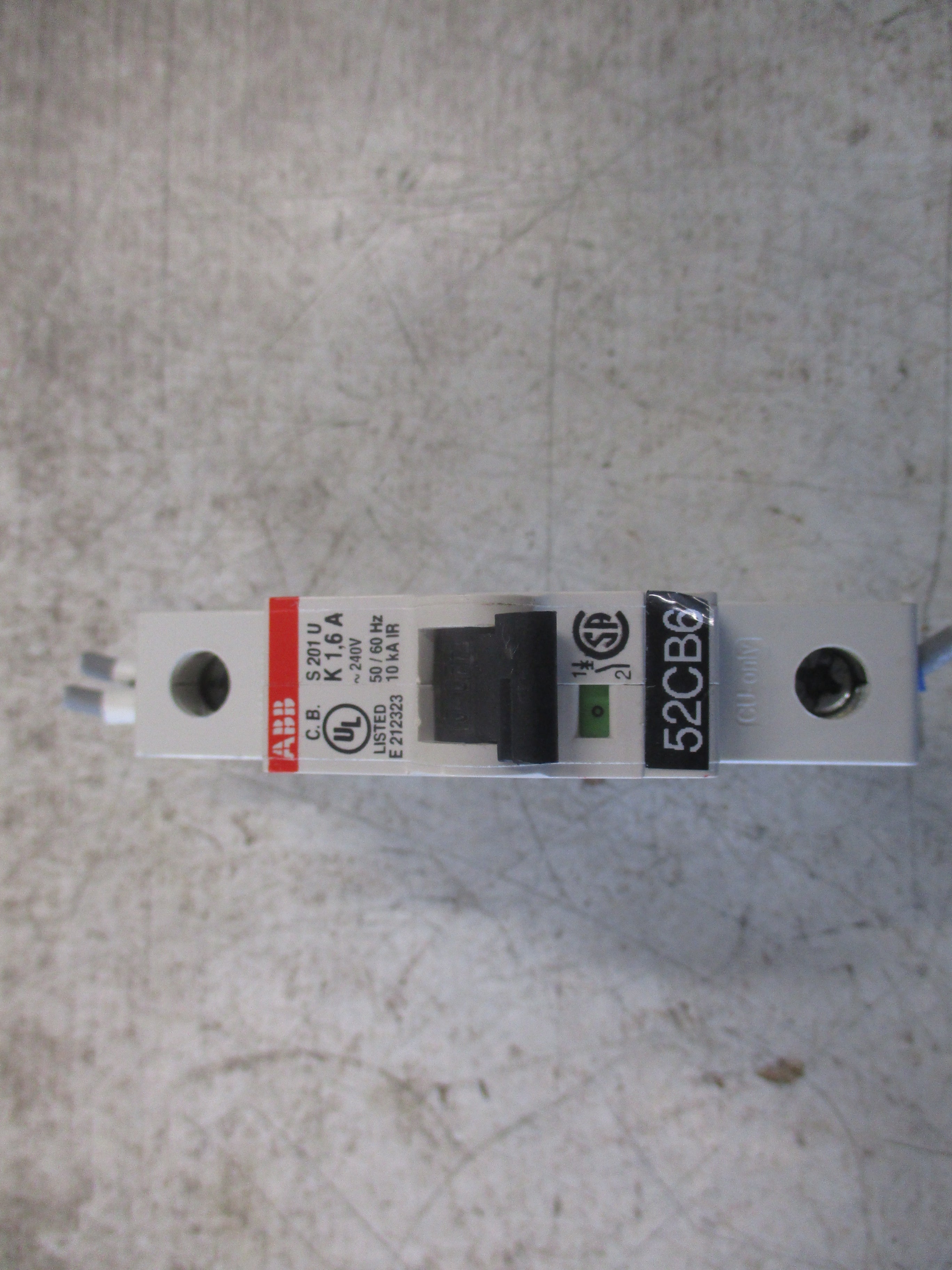 ABB Circuit Breaker S201U-K1.6 1.6A 240V 1P Used