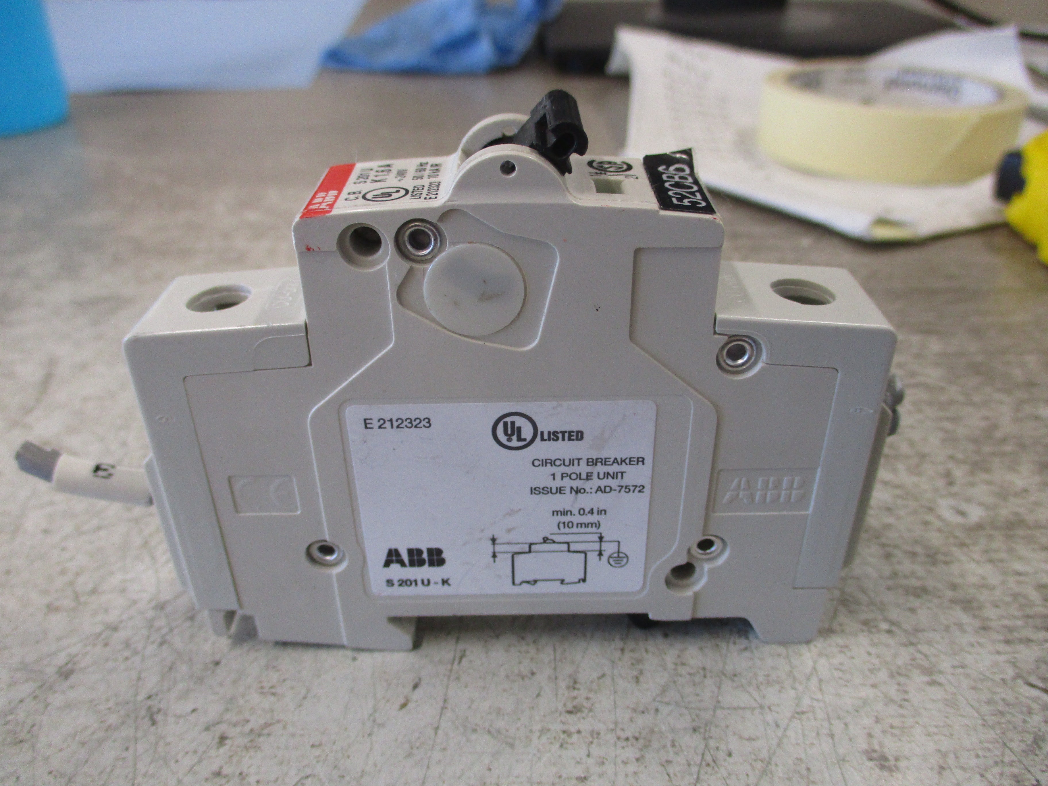 ABB Circuit Breaker S201U-K1.6 1.6A 240V 1P Used
