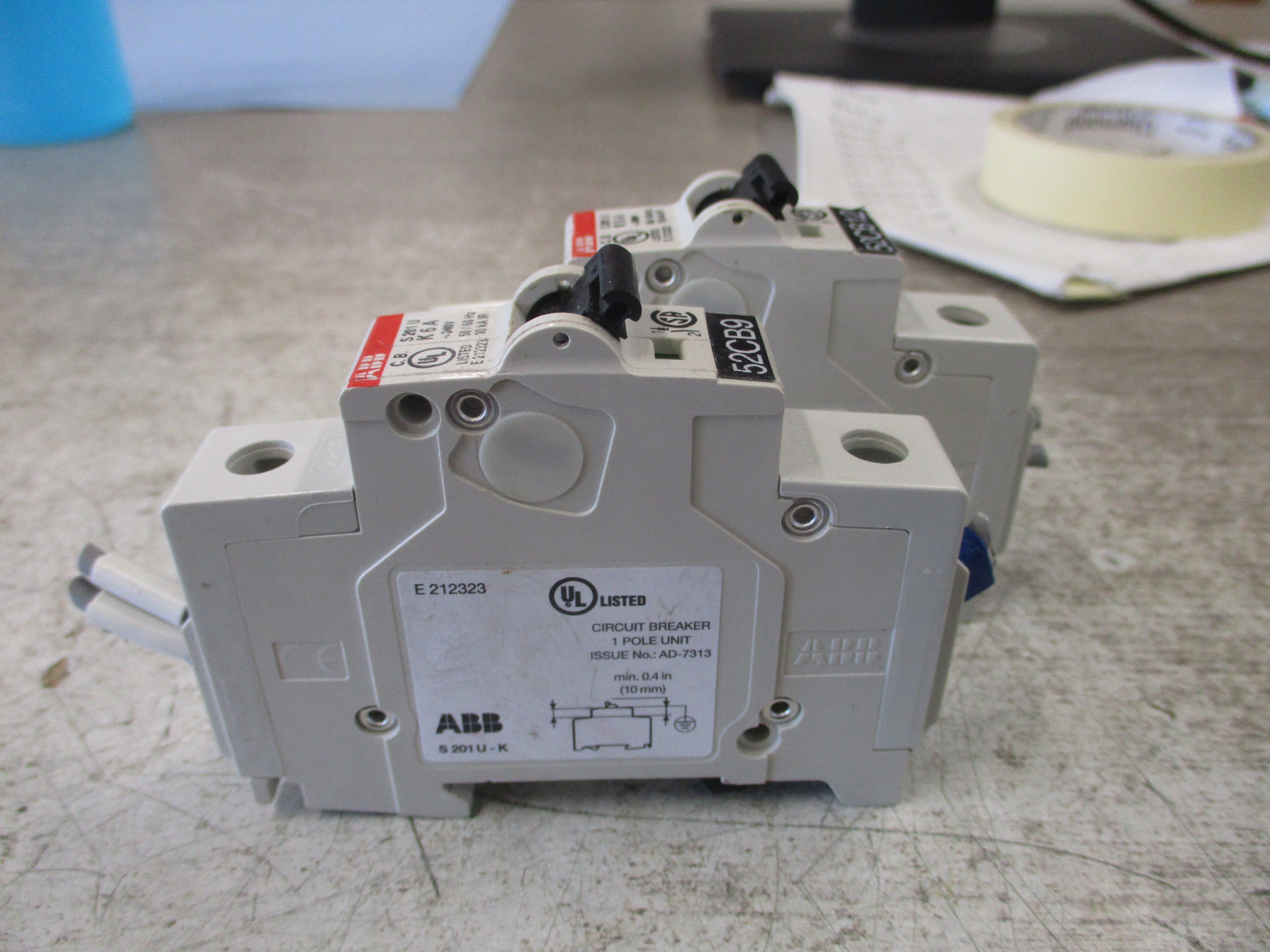 ABB Circuit Breaker S201U-K6 6A 240V 1P *Lot of 2* Used