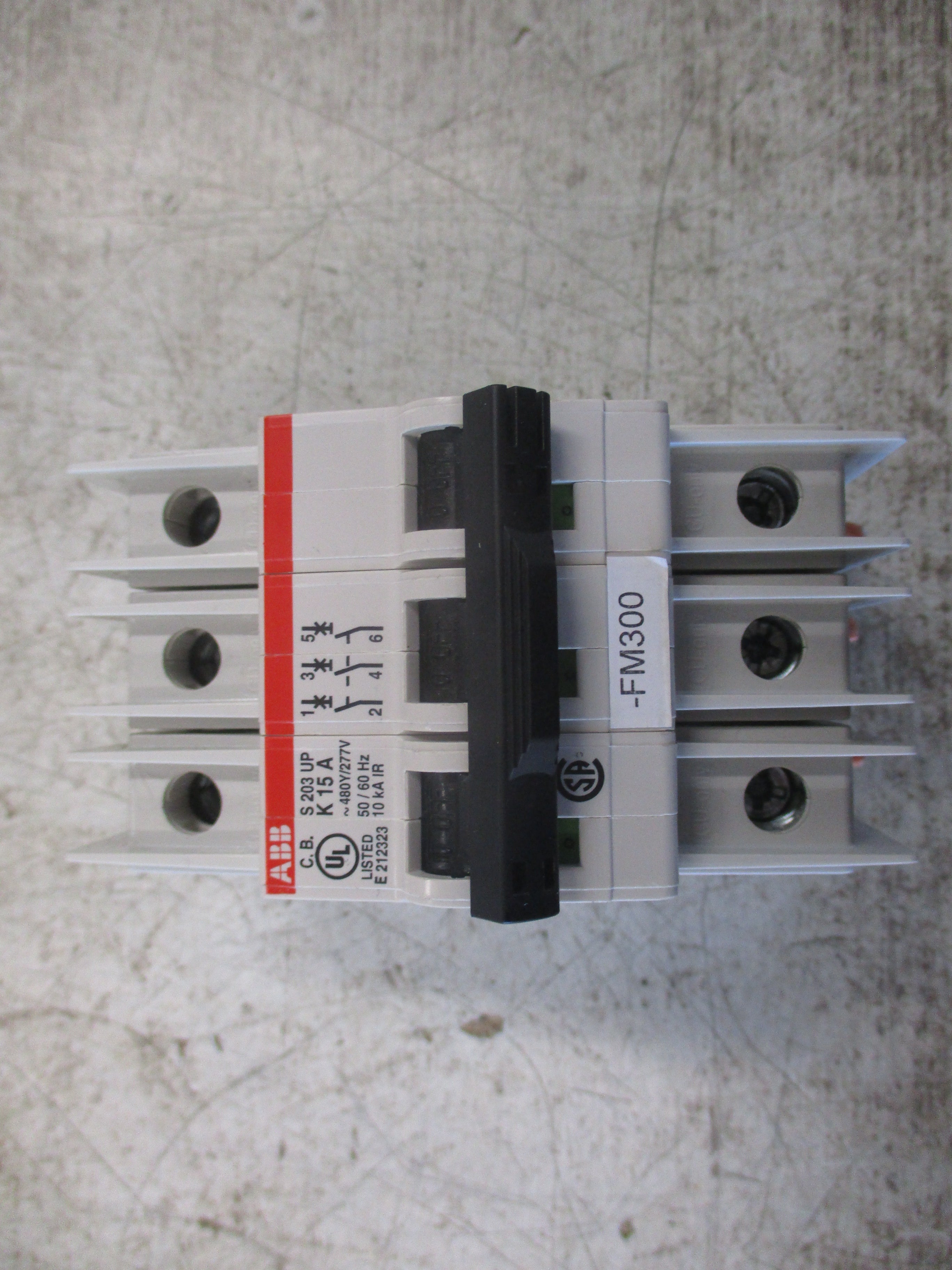 ABB Circuit Breaker S203UP-K15A 15A 480Y/277V 3P Used
