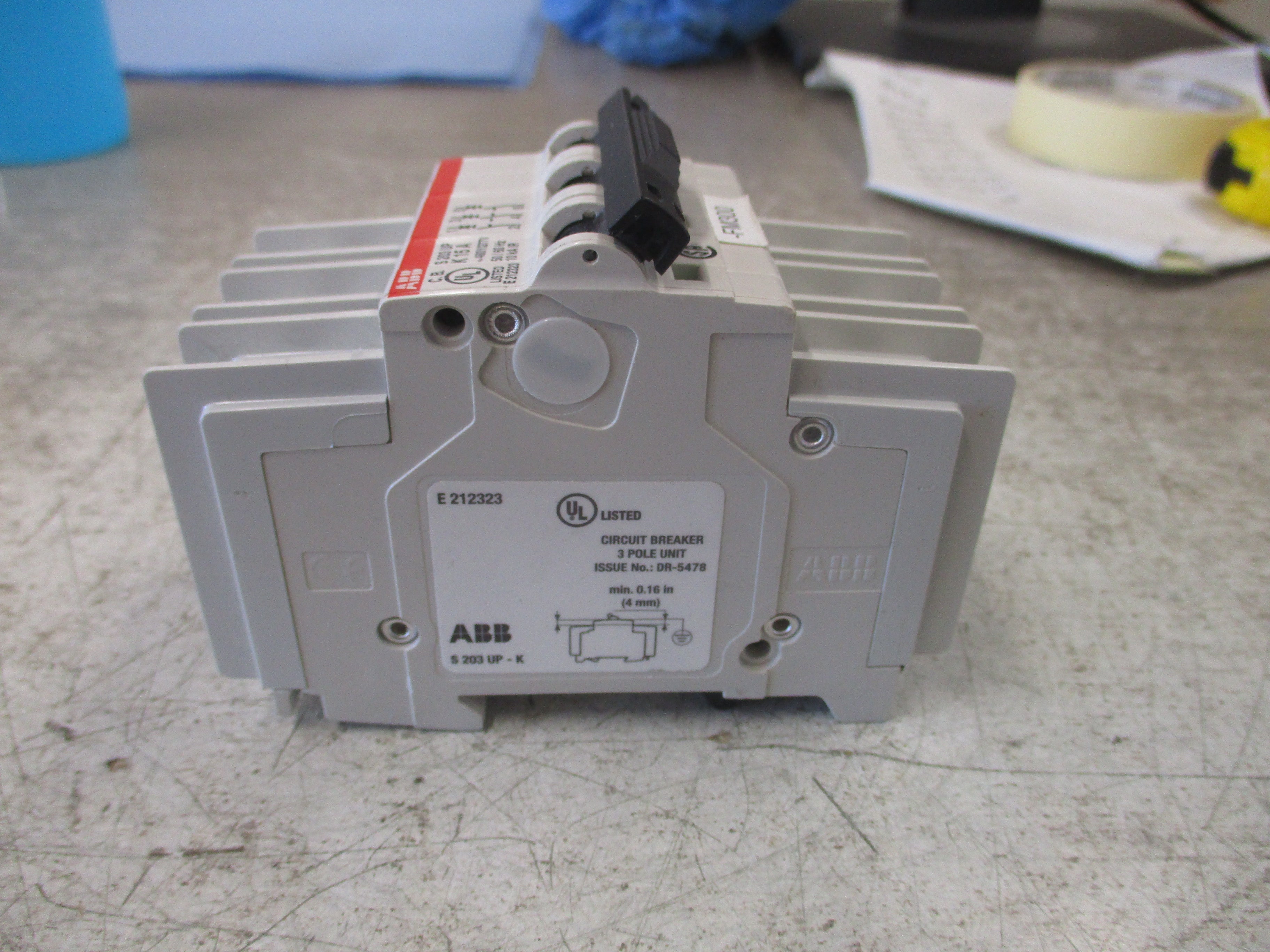 ABB Circuit Breaker S203UP-K15A 15A 480Y/277V 3P Used