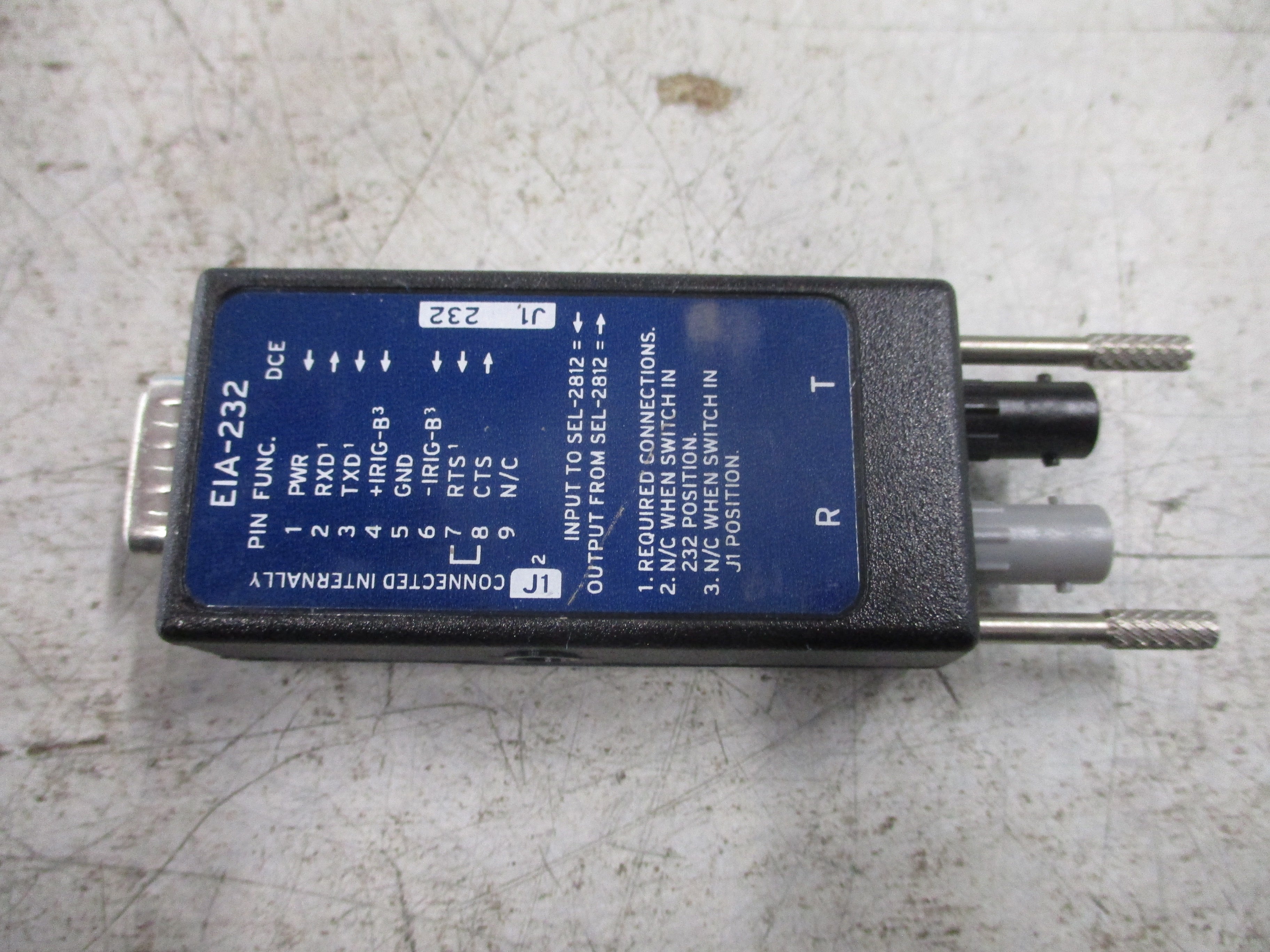 SEL Fiber-Optic Transceiver SEL-2812MTXO EIA-232 Full Duplex IRIG-B Transmitter