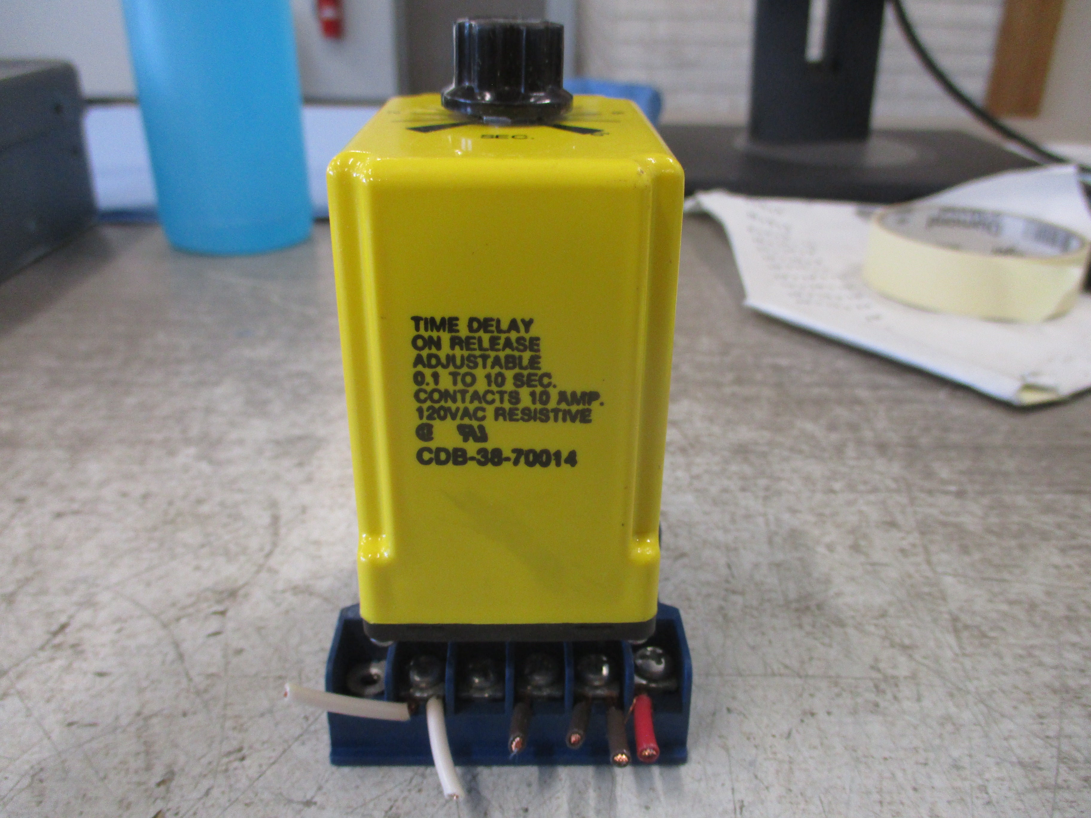 Potter & Brumfield Time Delay Relay CDB-38-70014 Range .1-10sec W/Base Used