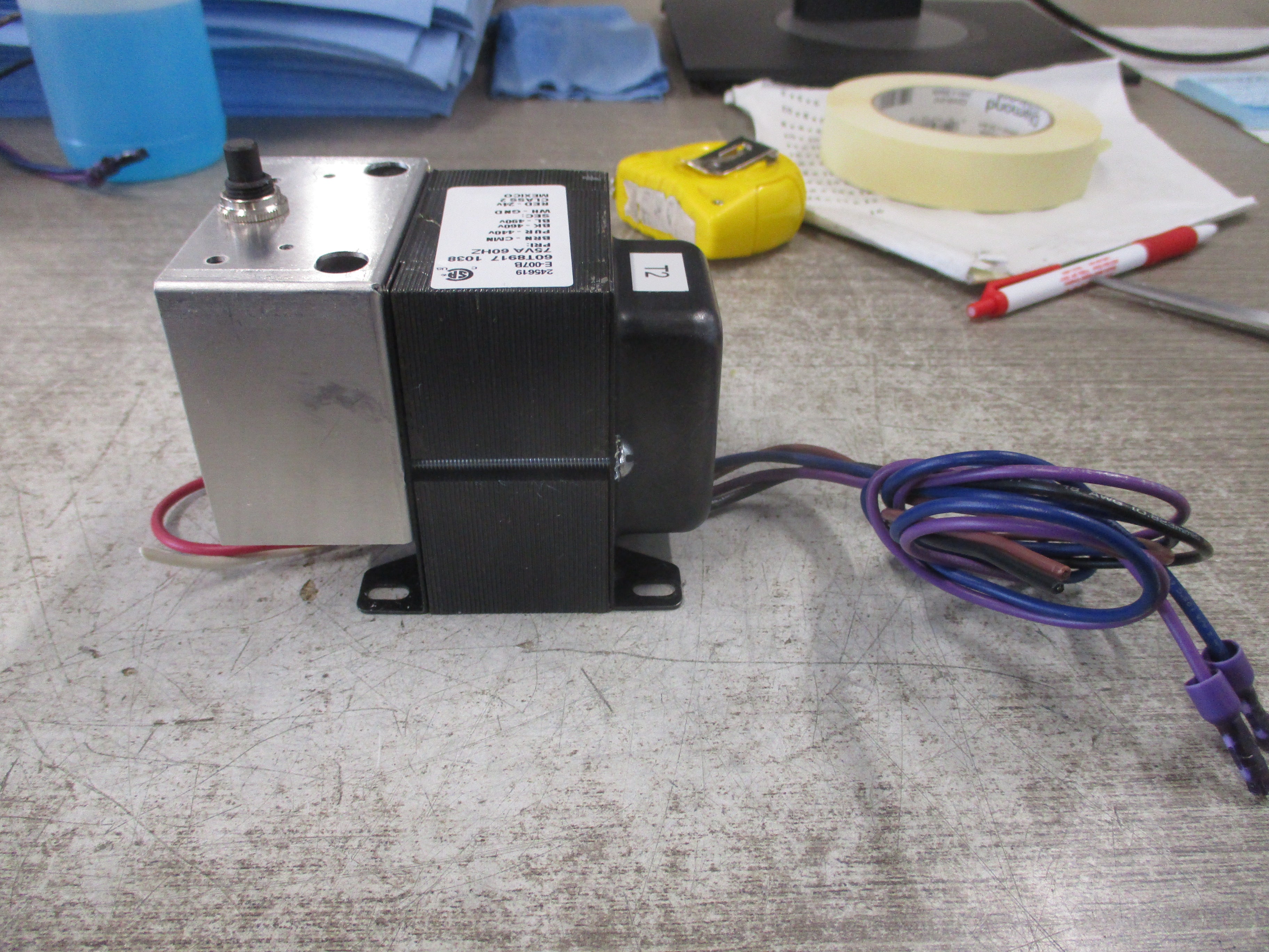 Liebert Transformer E-007B 75VA Pri: 440/460/490V Sec: 24V 60Hz Used