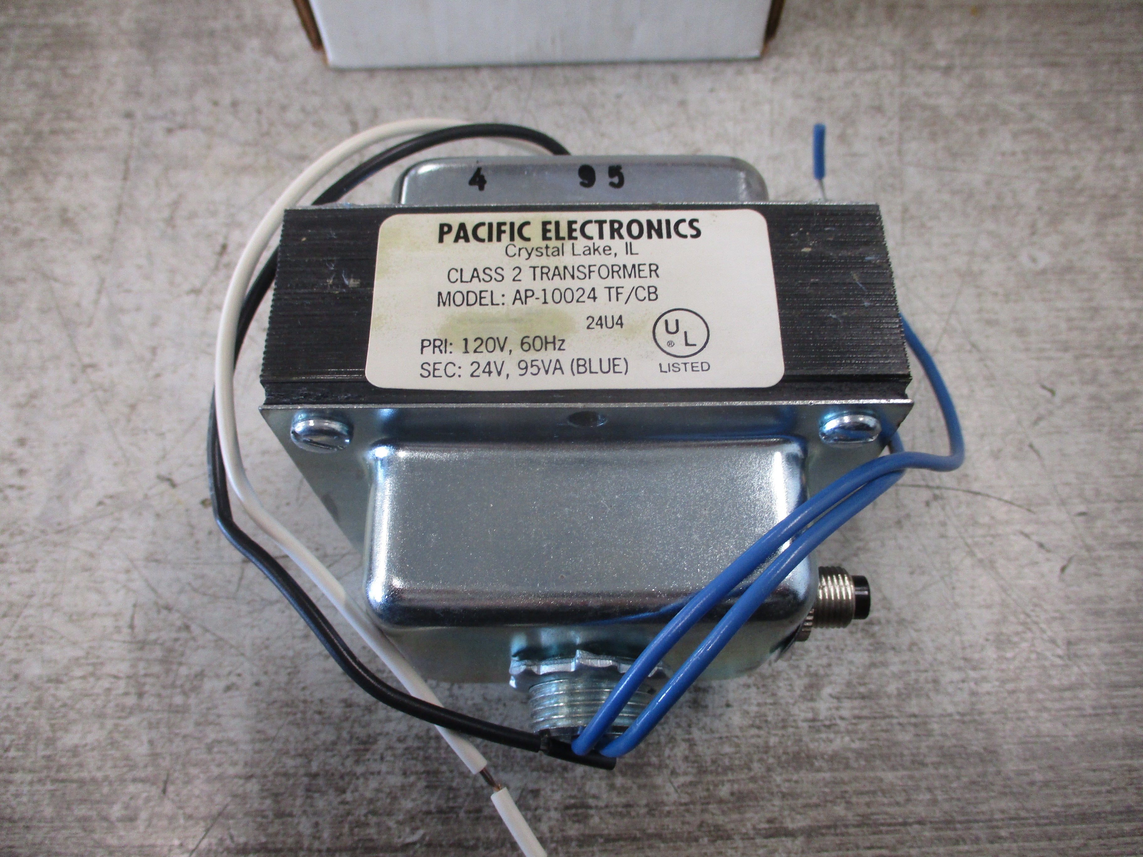 Pacific Electronics Transformer AP-10024 TF/CB Pri: 120V Sec:24V 95VA 60Hz