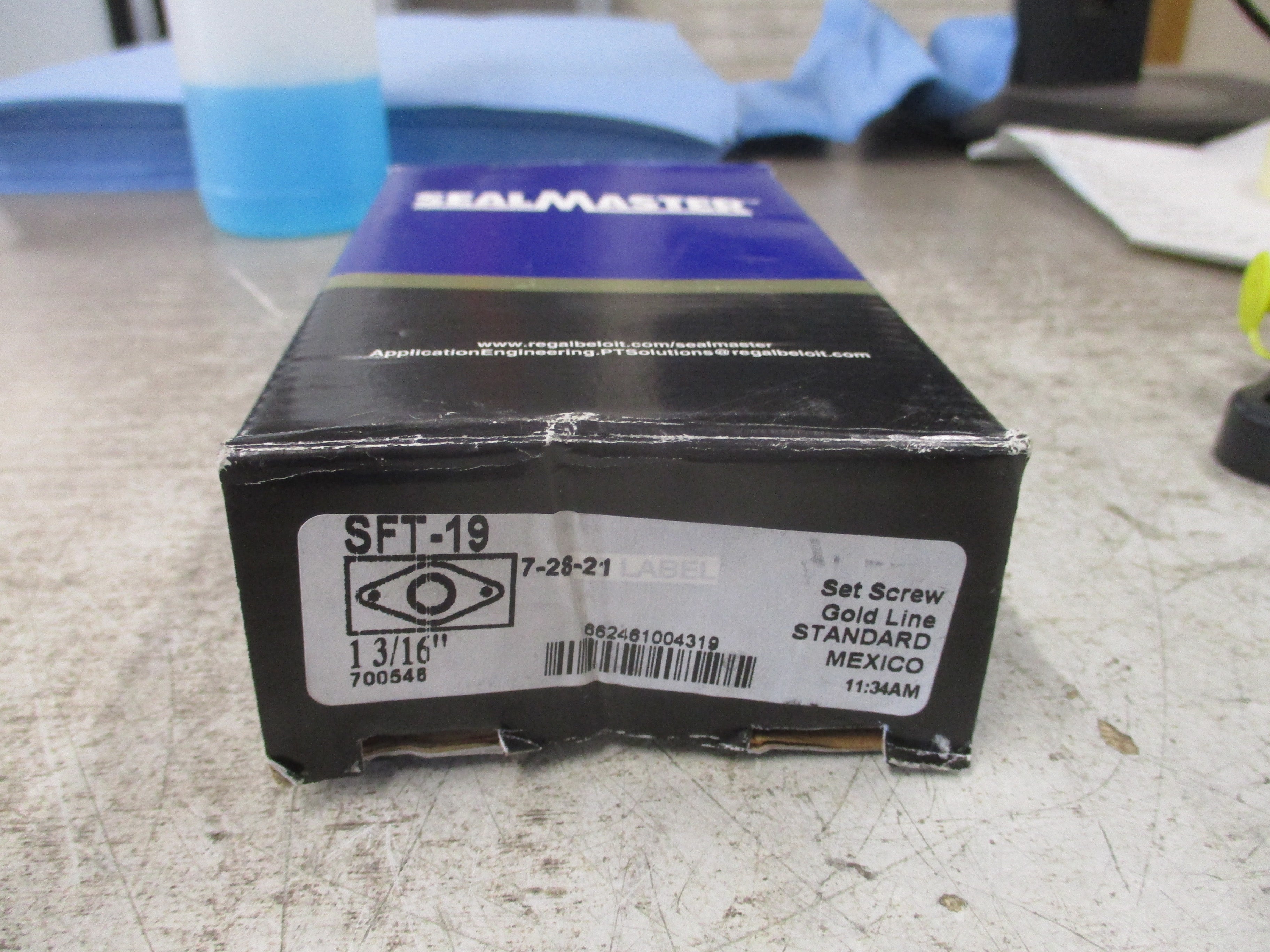SealMaster Gold Line Set Screw Flange Bearing SFT-19 1 3/16" New Surplus