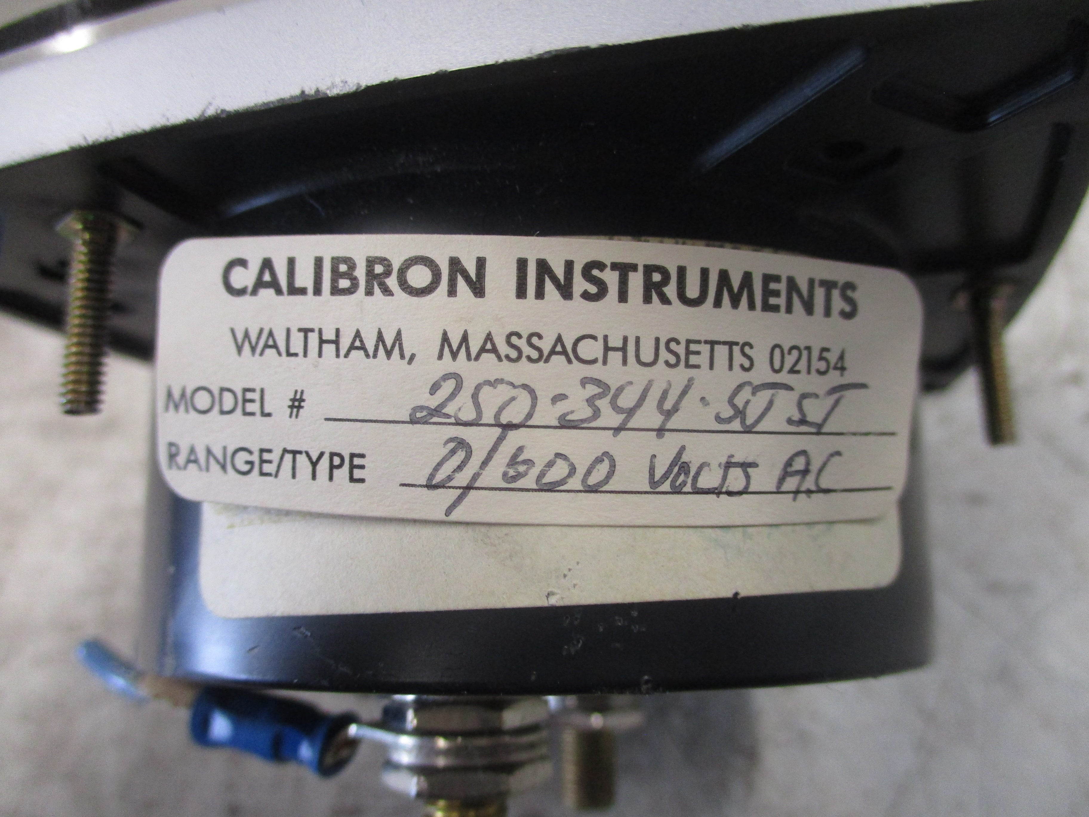 Calibron Instruments AC Voltmeter 250-344-SJSJ Range: 0-600V Used