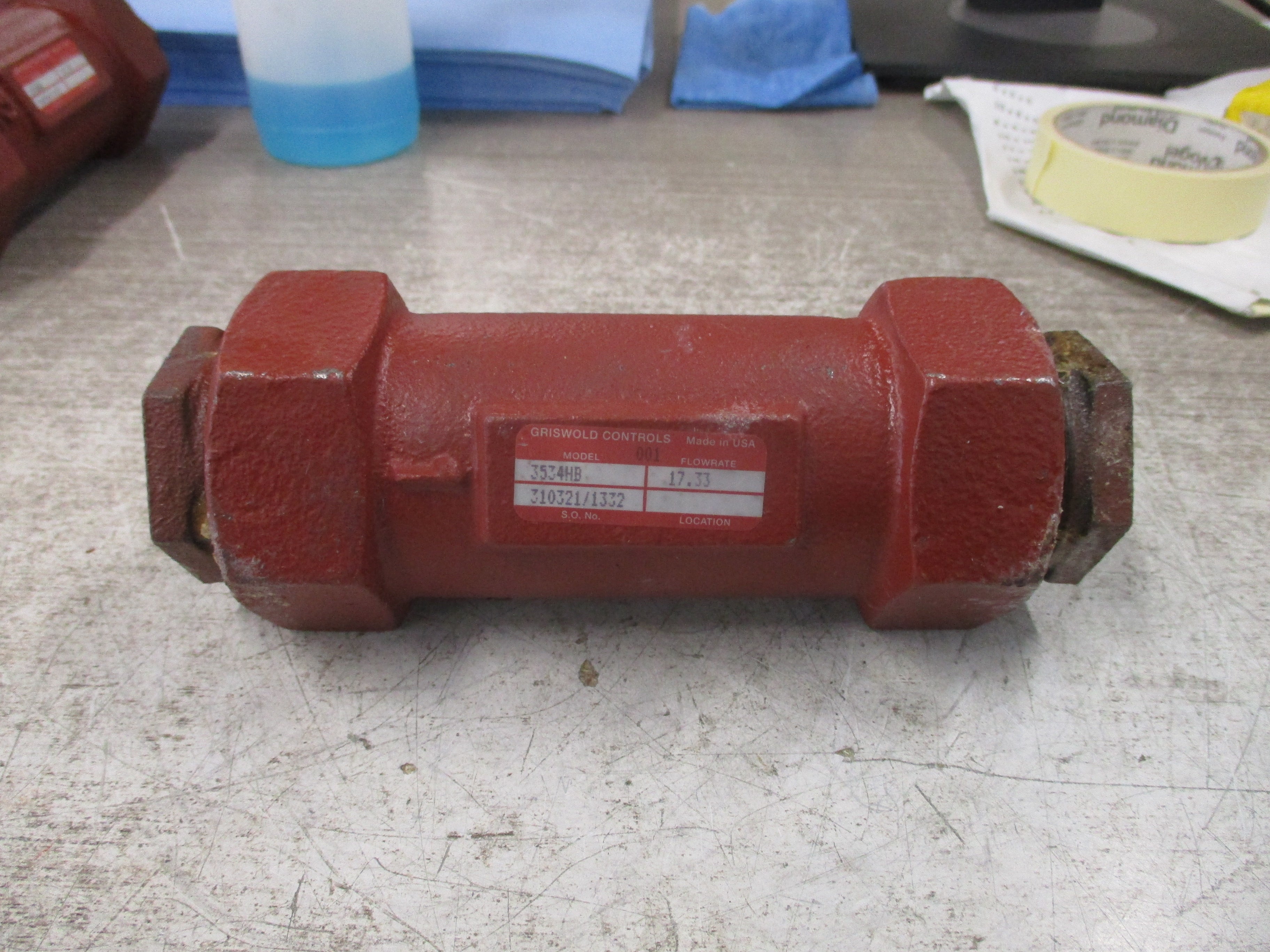 Griswold Controls Flow Control Valve 3534HB Flow Rate: 17.33 Used
