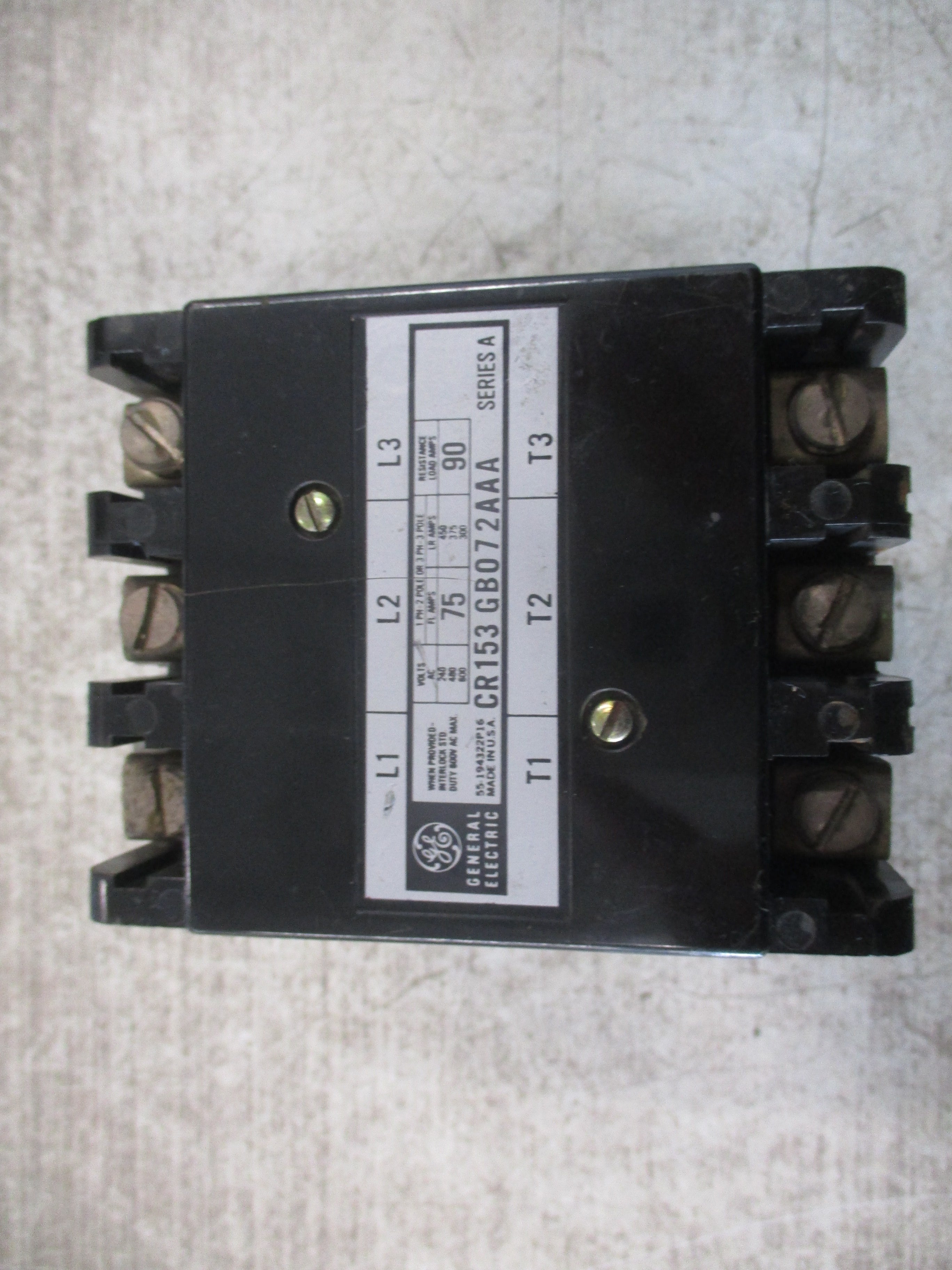 GE Contactor CR153 GB072AAA Ser. A 115-120V Coil 75A 600V Used